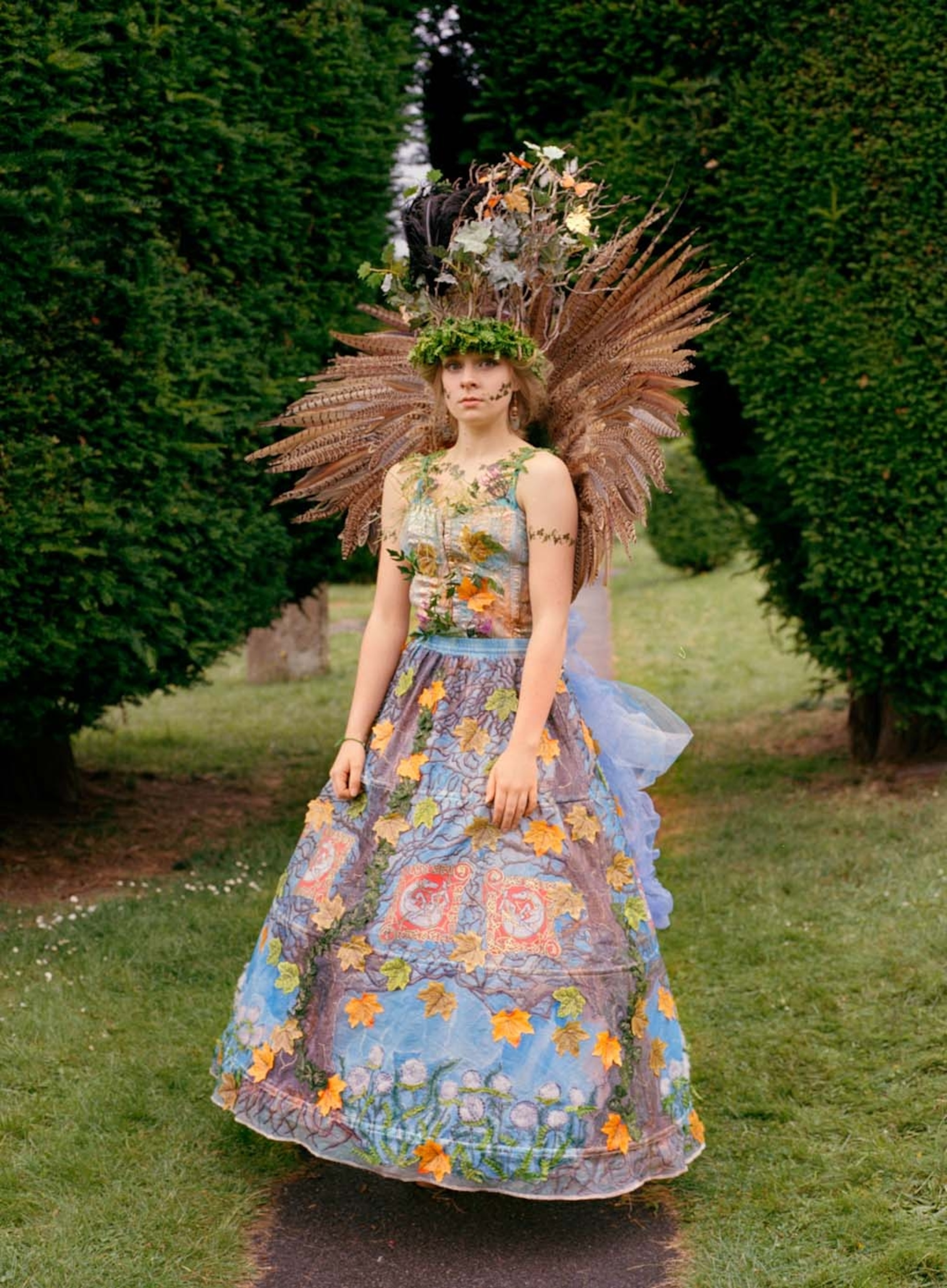 girl in bustled skirt