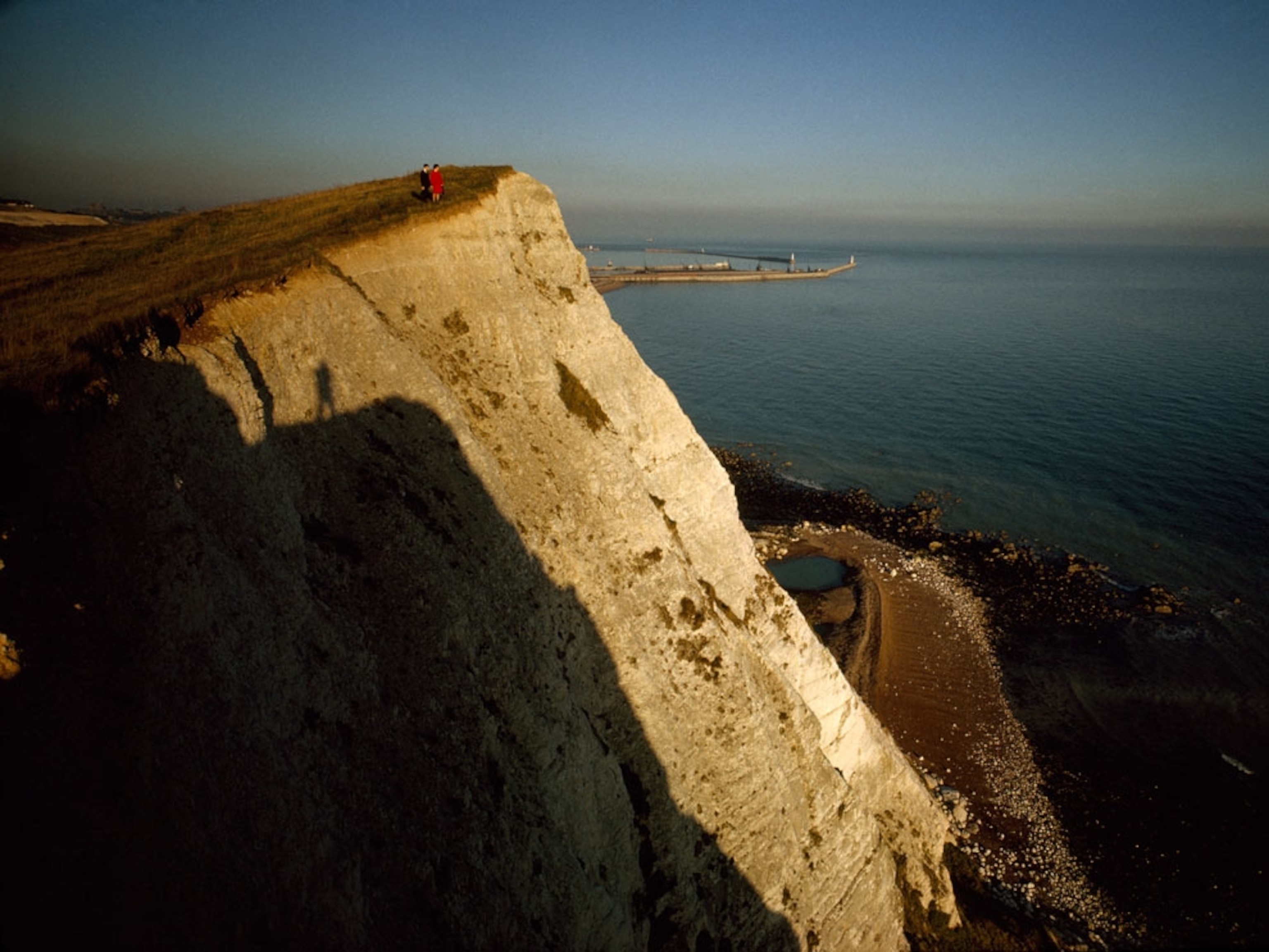 White cliffs over ocean