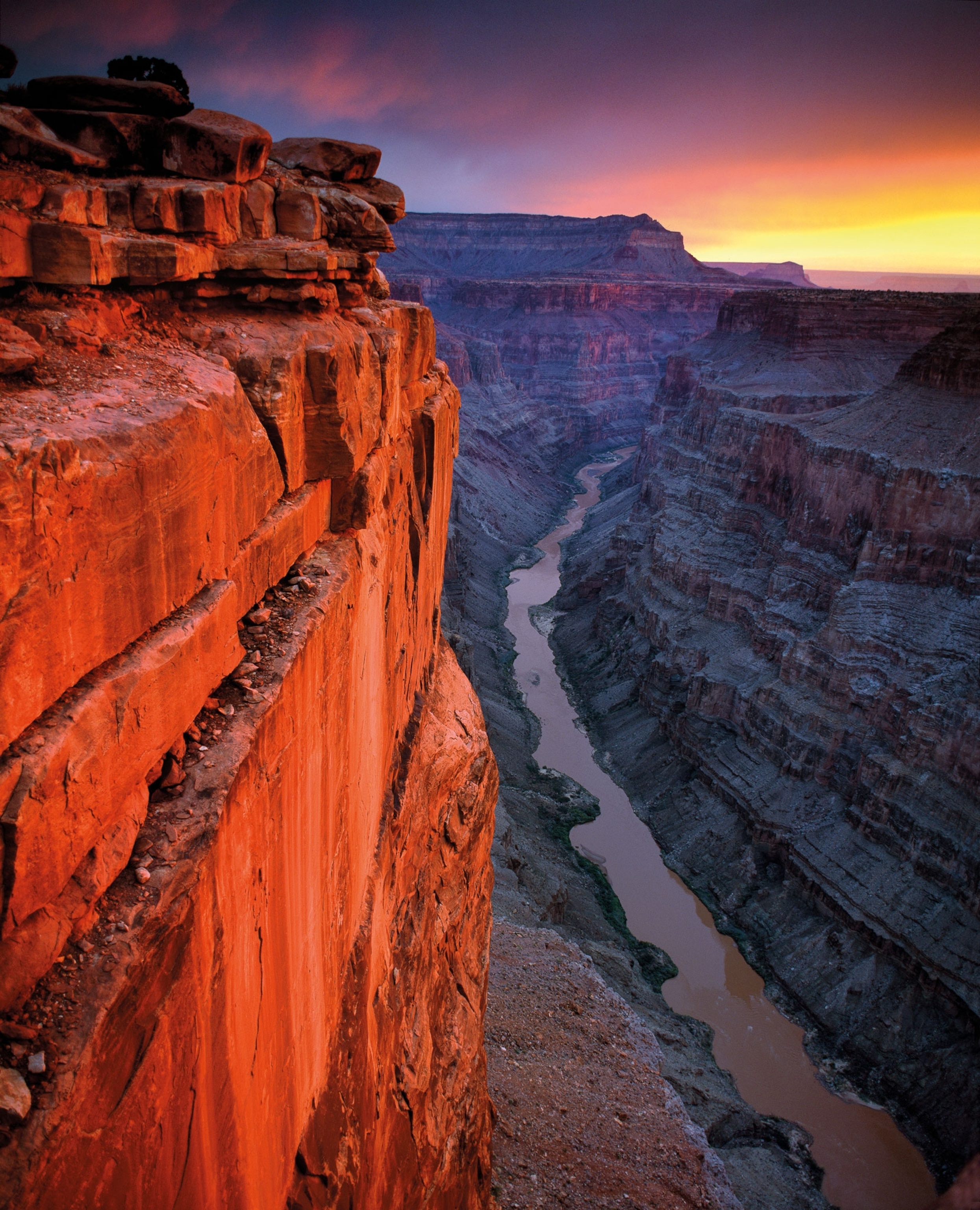 Sunrise light on a cliffside.