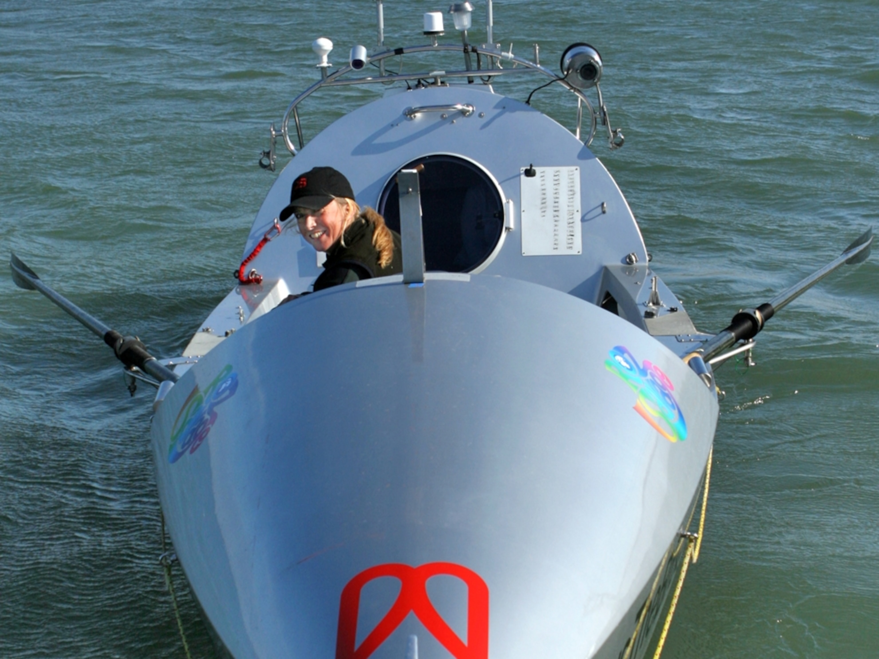 Roz Savage in her boat