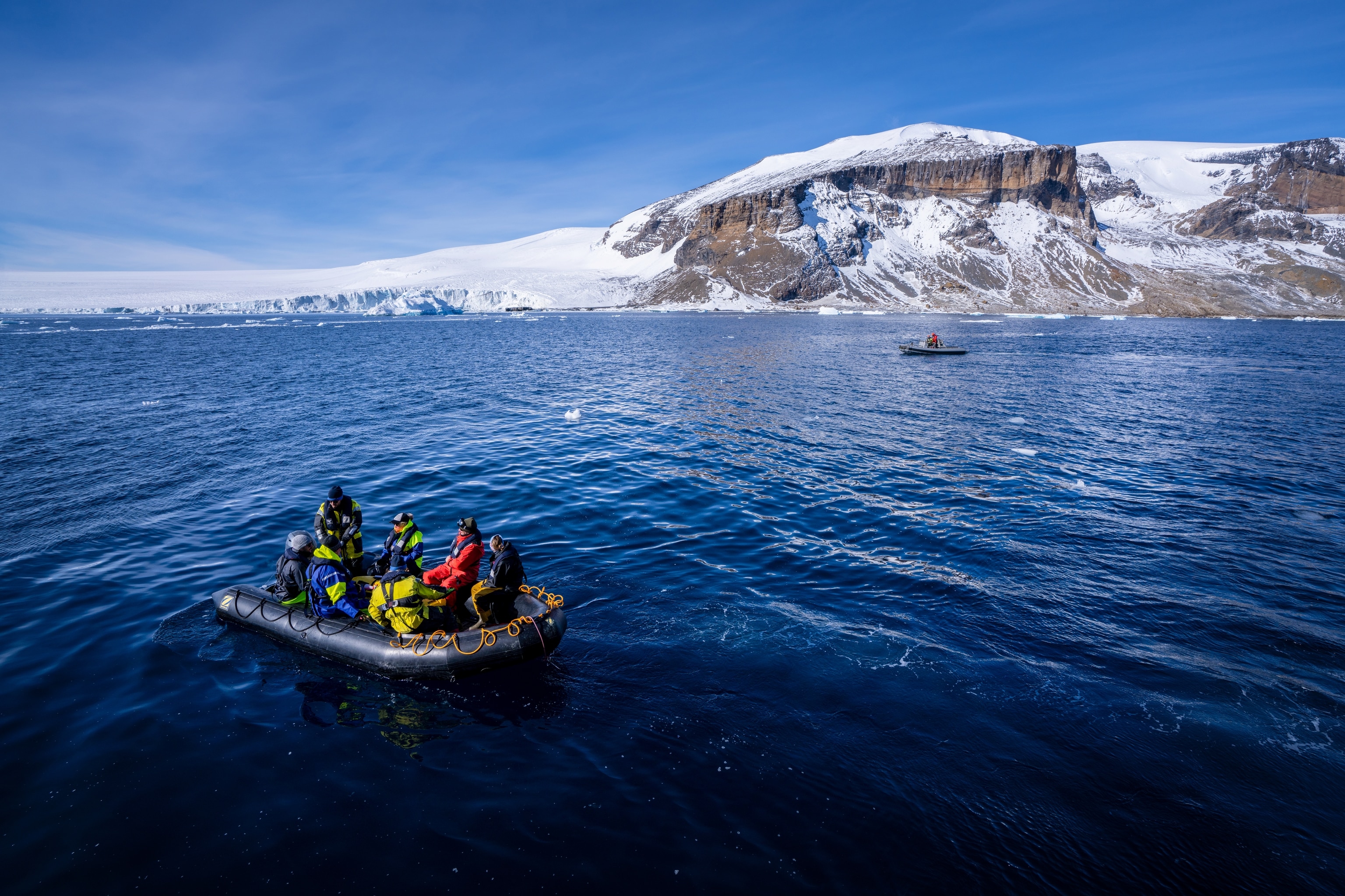 National Geographic Explorer Jane Younger and her team en route to assess the health status of birds and mammals in Antarctica.