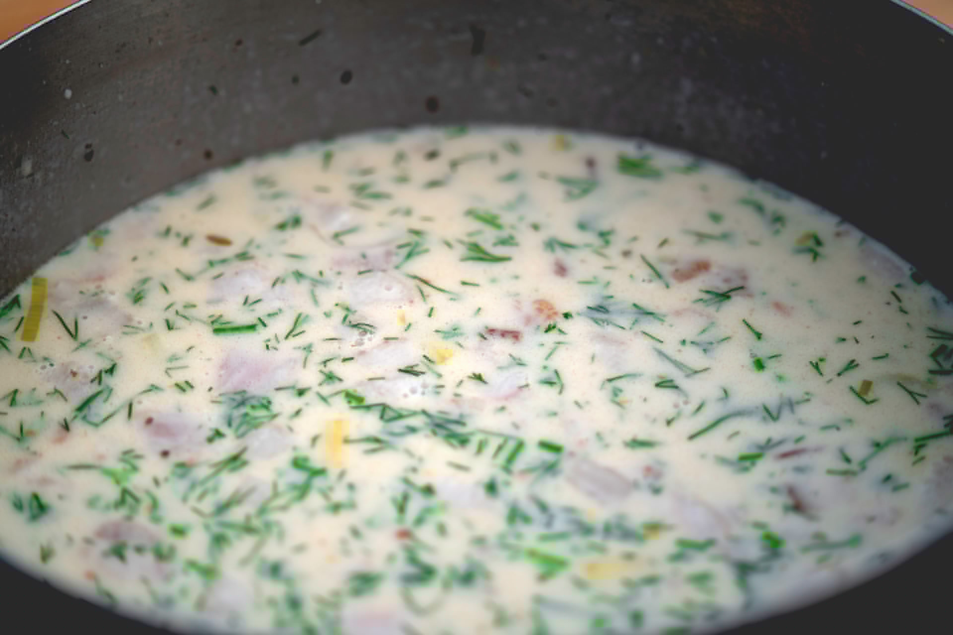 Smoked Cod Chowder with Fresh Cod, Mussels and Scallops