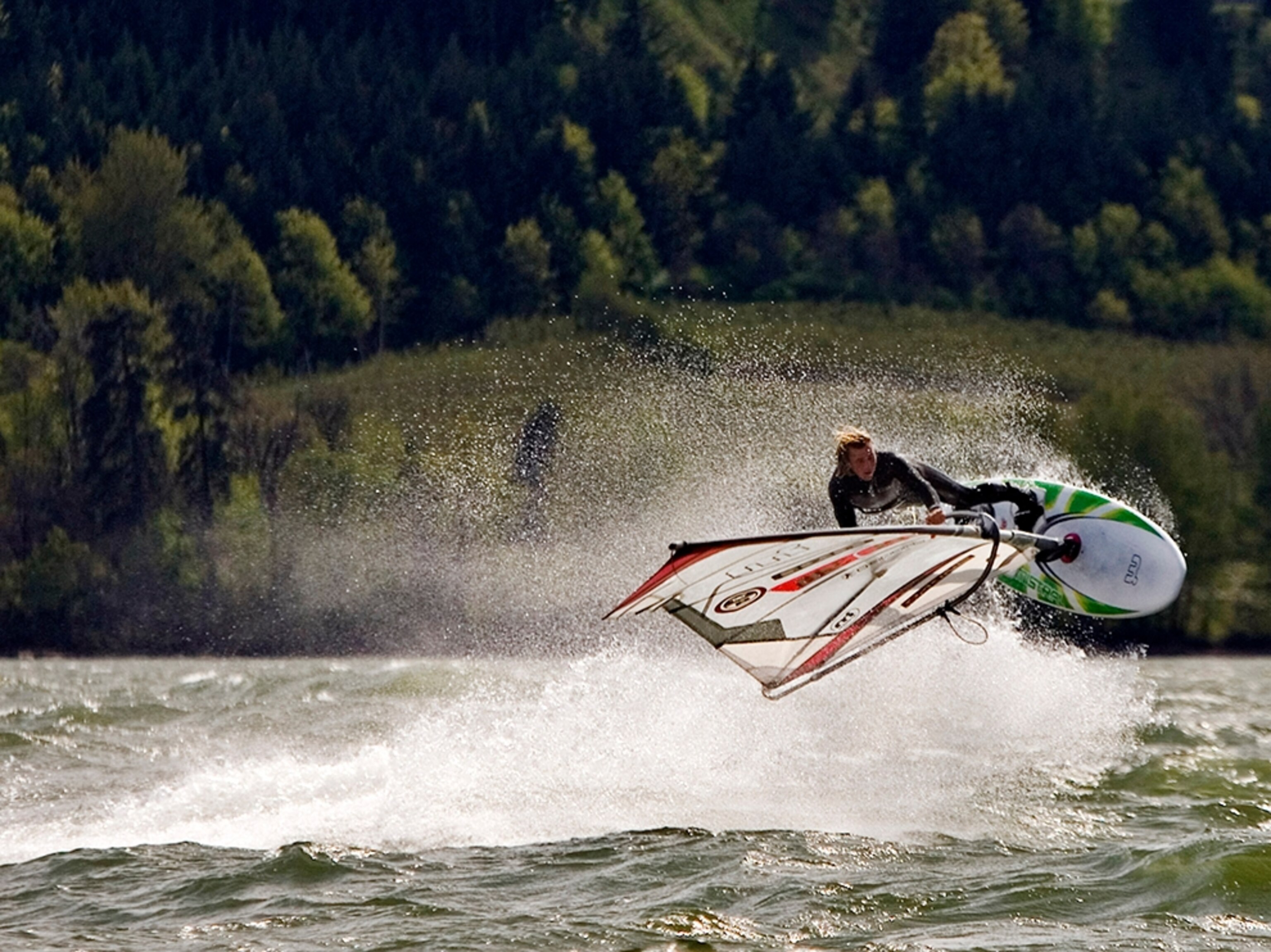 a windsurfer on the Columbia River