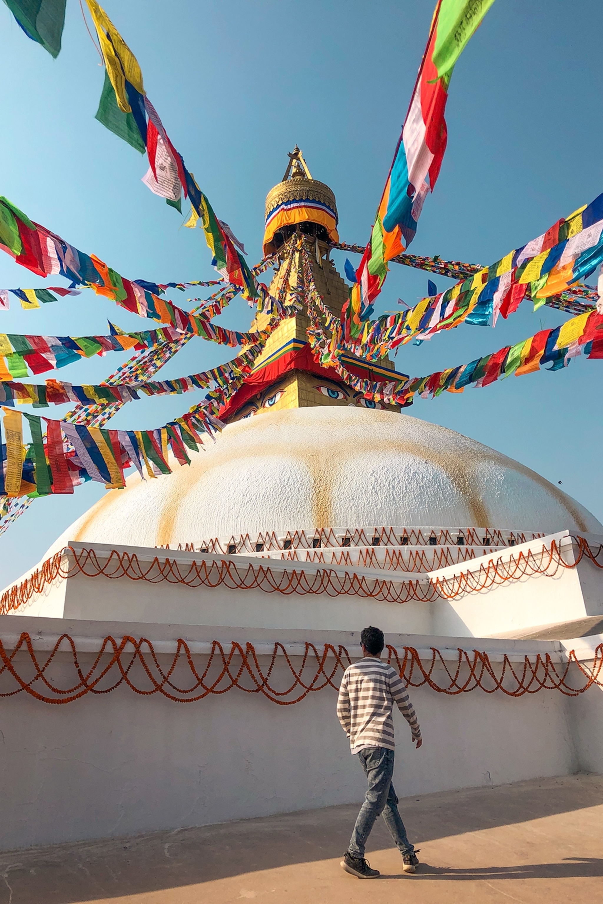 Fluttering bunting on Nepalese temple.