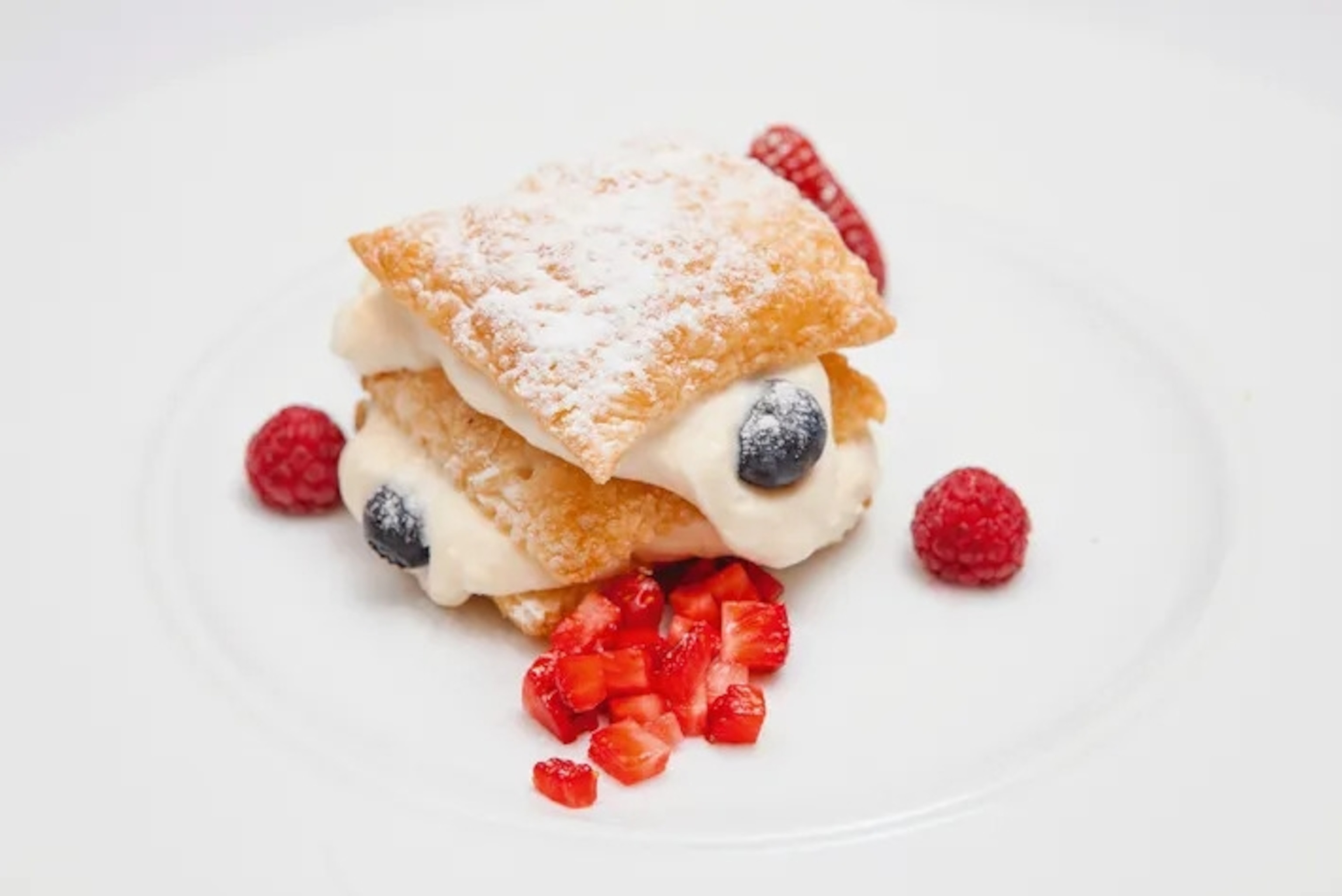 Kloštrska kremšnita, a traditional Slovenian cream cake, served at Repnik.