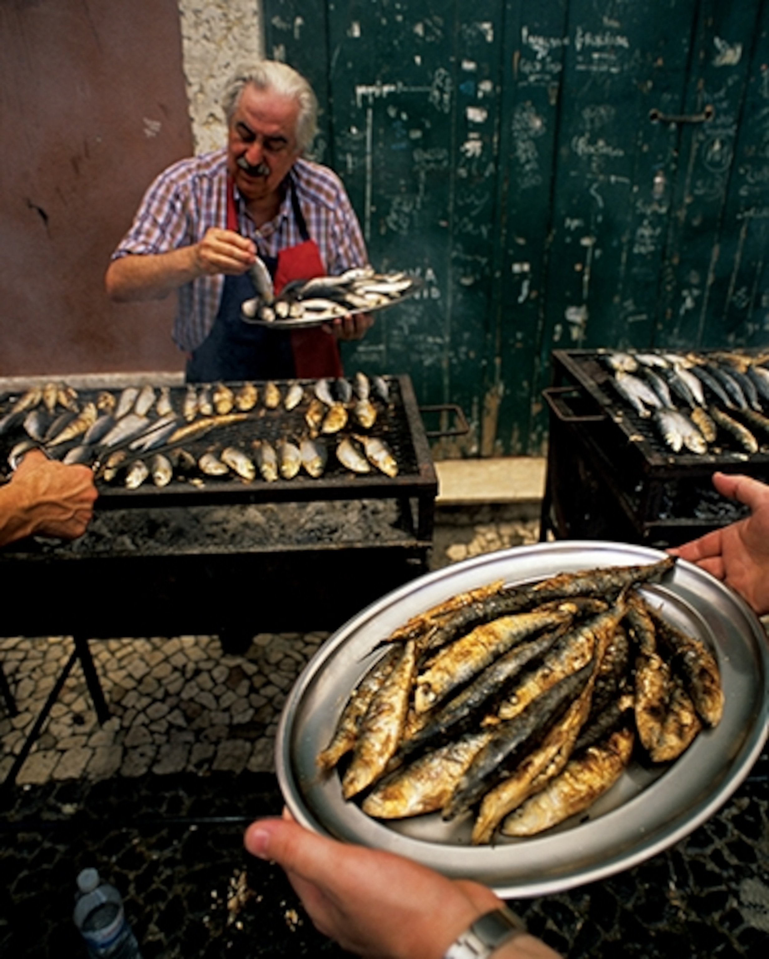 Sardines typically served on the Feast of San Antonio, in June. (Photograph by Rino Soriano, National Geographic Creative)
