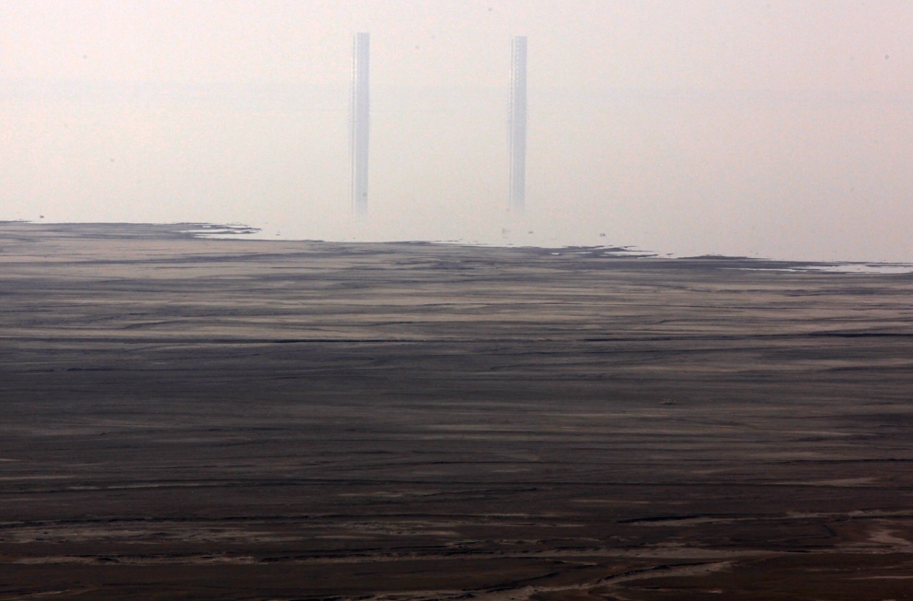 Chimneys from a rare-earth smelting plant in Inner Mongolia