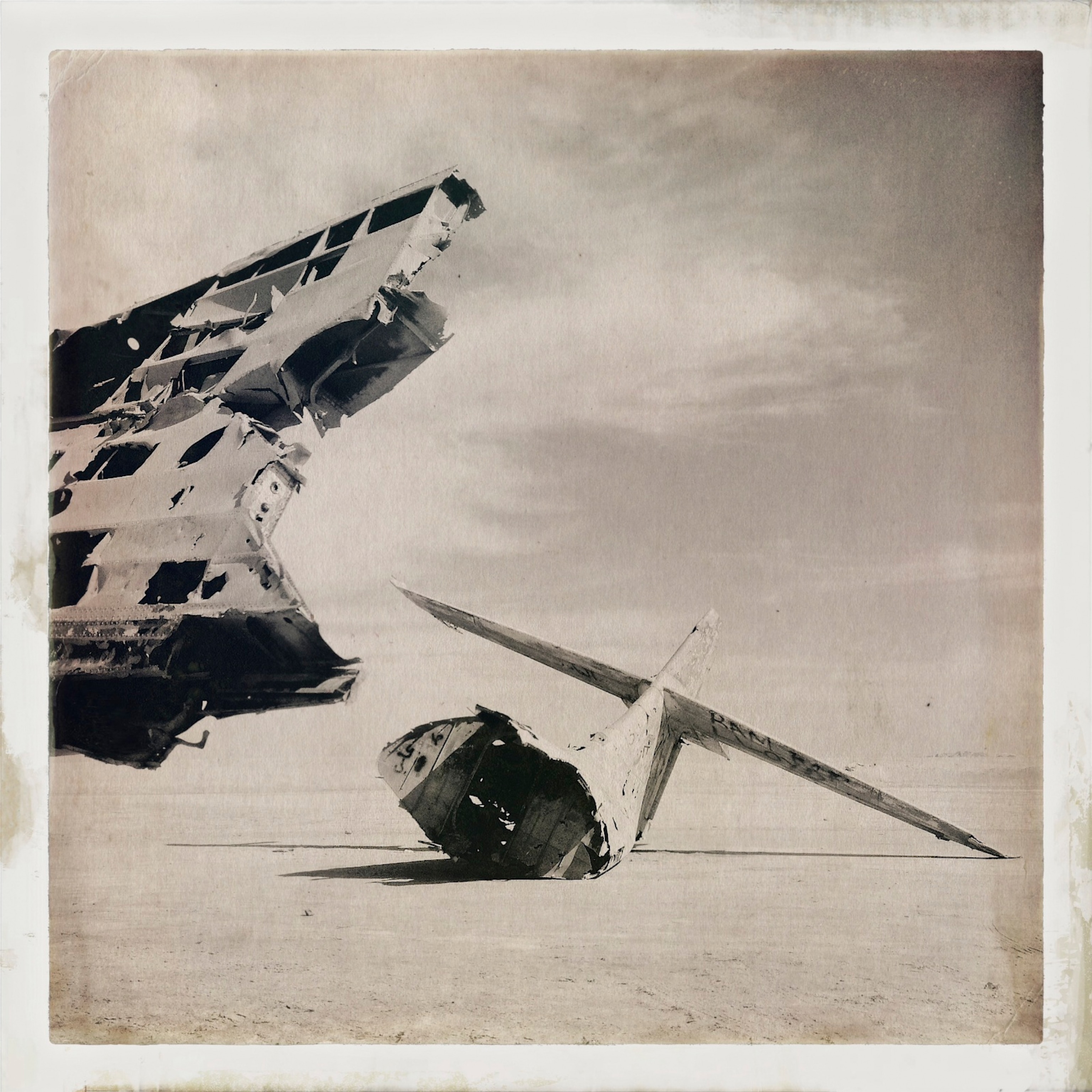 Remains of a Catalina aircraft, abandoned on beach at Ra's Ash Shaykh Humayd, Saudi Arabia, after an attack by Bedouins in March 1960.