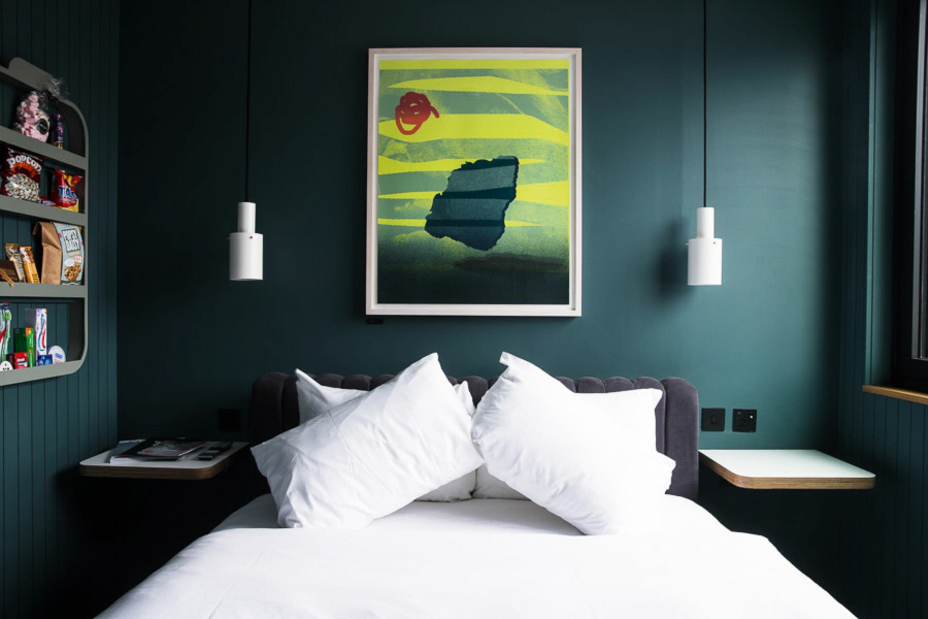 hotel room with a bed