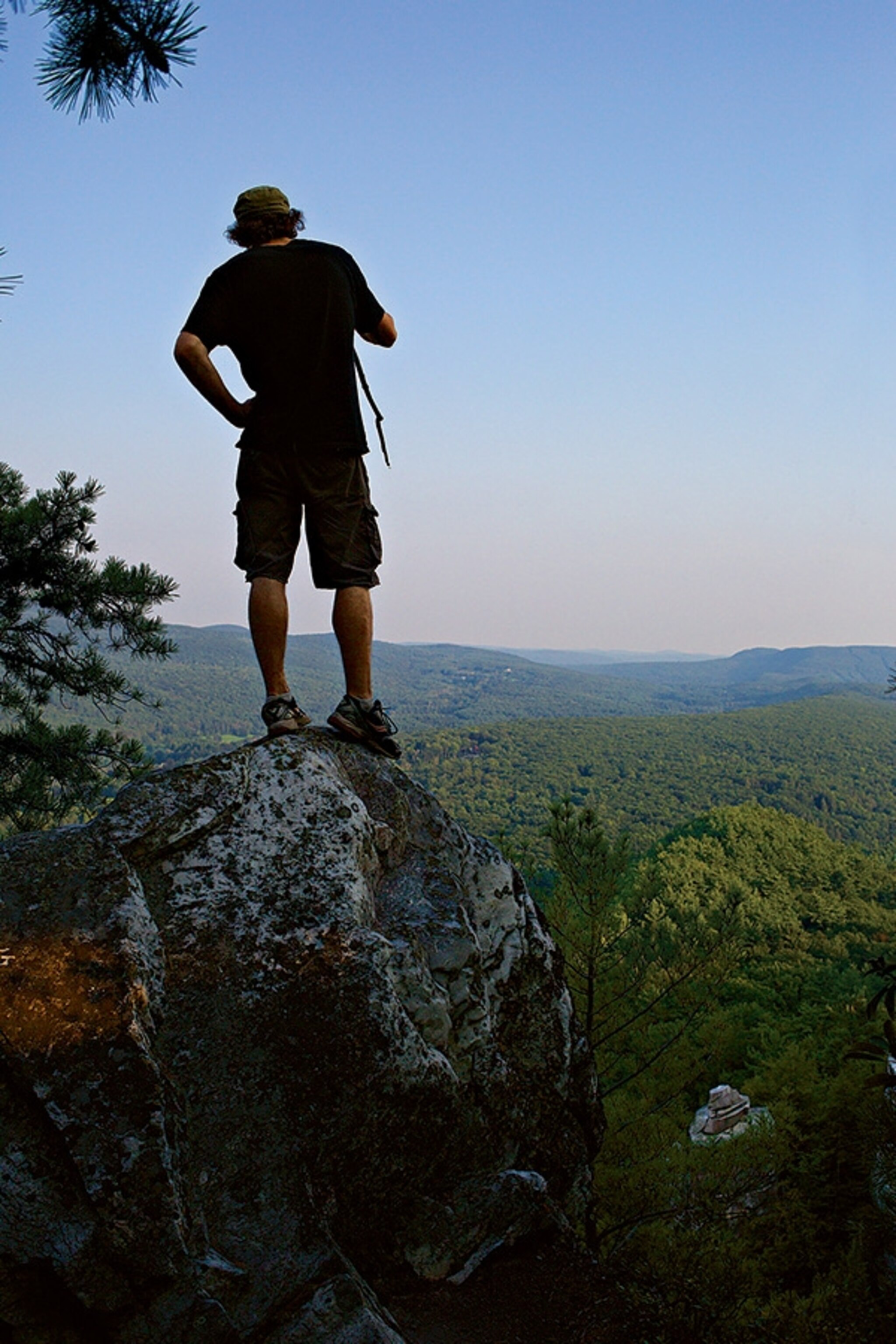 a man hiking in Great Barrington, Massachusetts