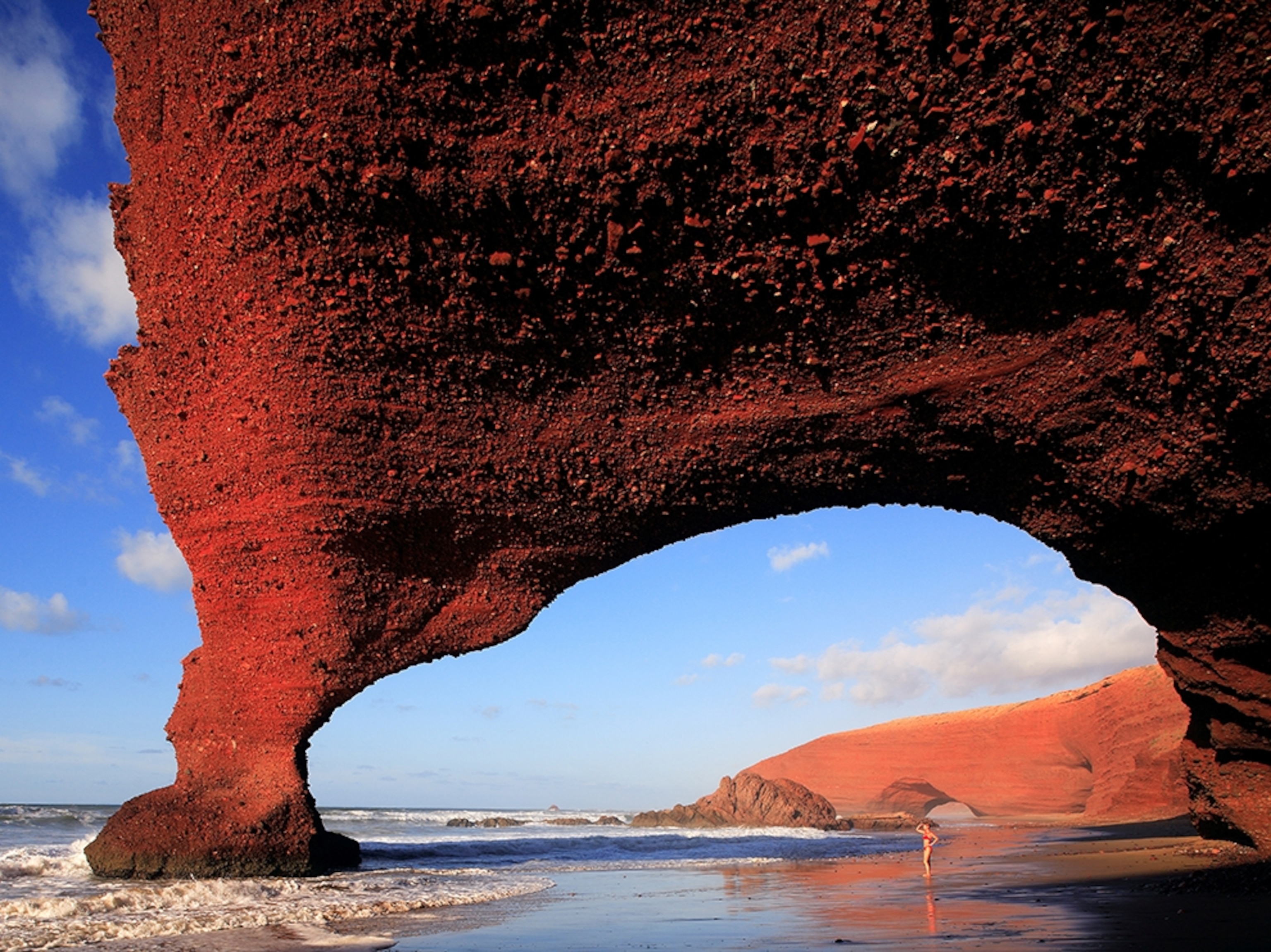 the red cliffs of El Gezira in Morocco