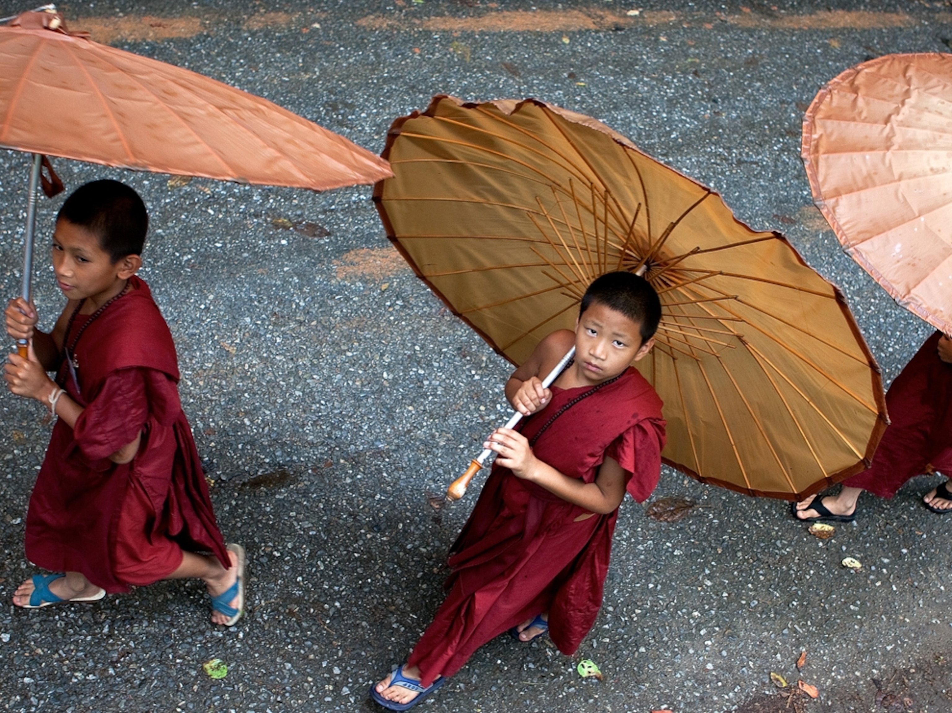 Children with umbrellas Thailand
