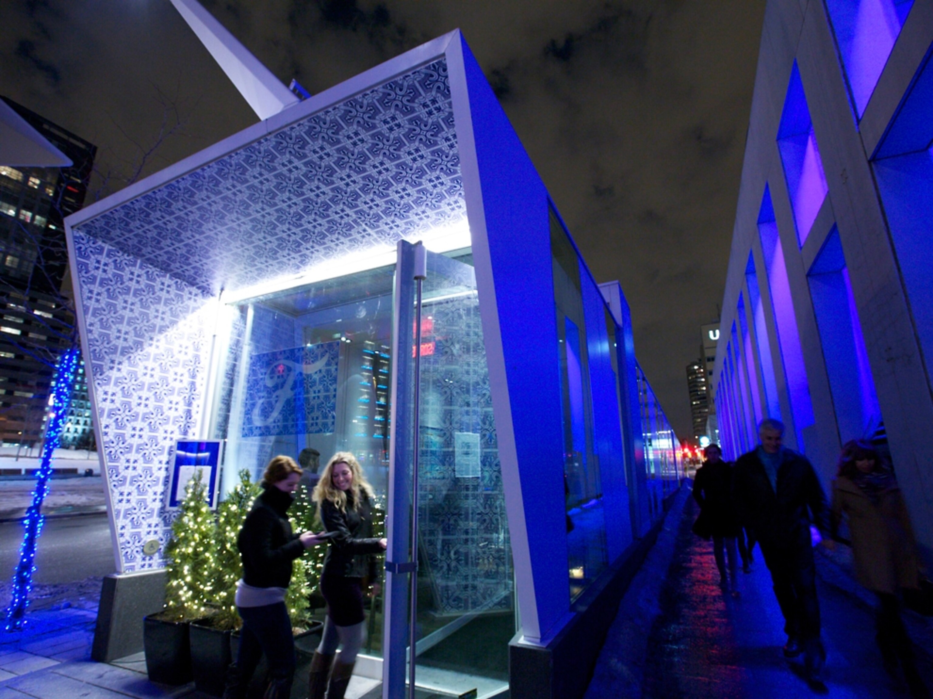 Customers go inside F Bar.