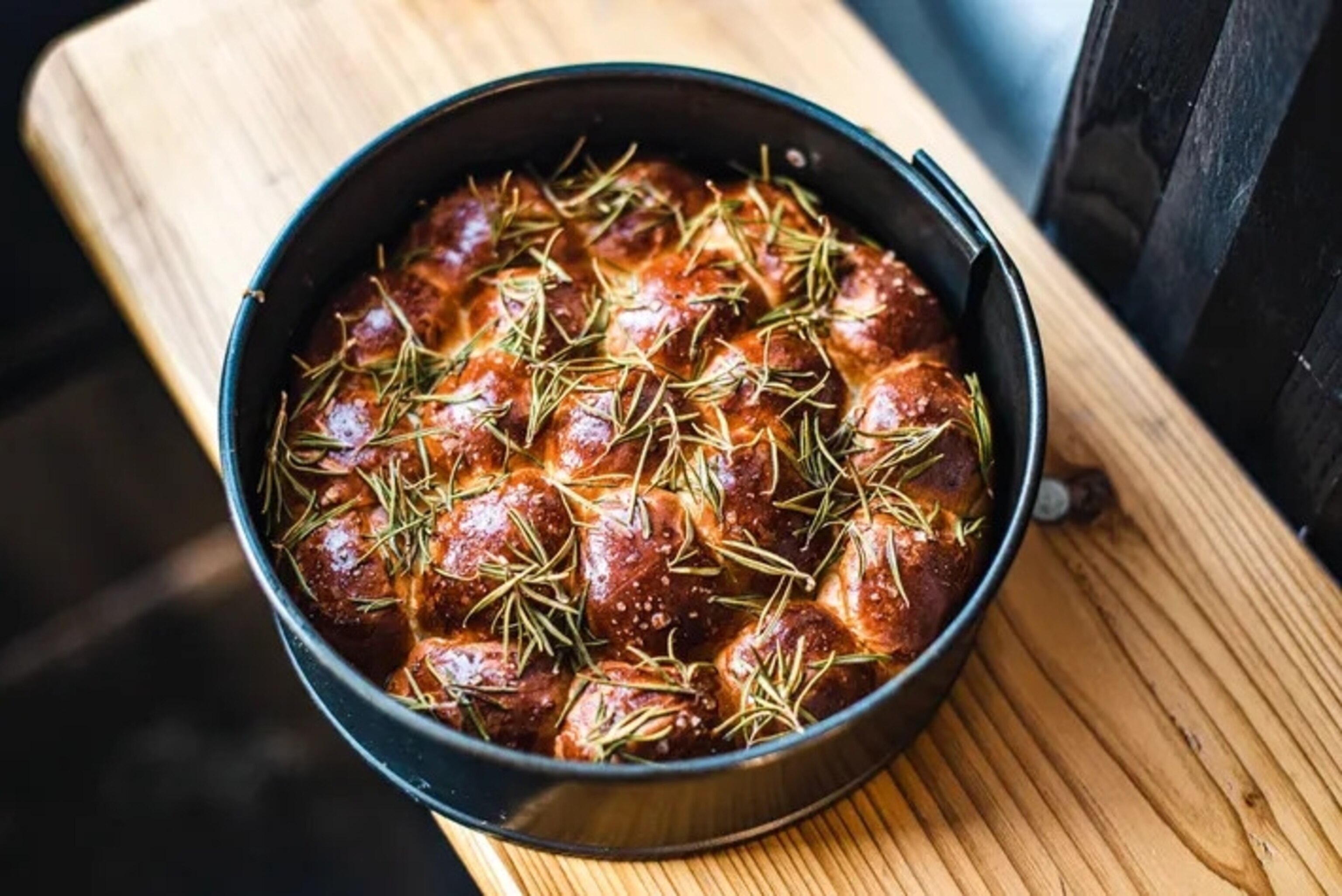 Rosemary brioche, fresh from the oven at Karjase Sai.