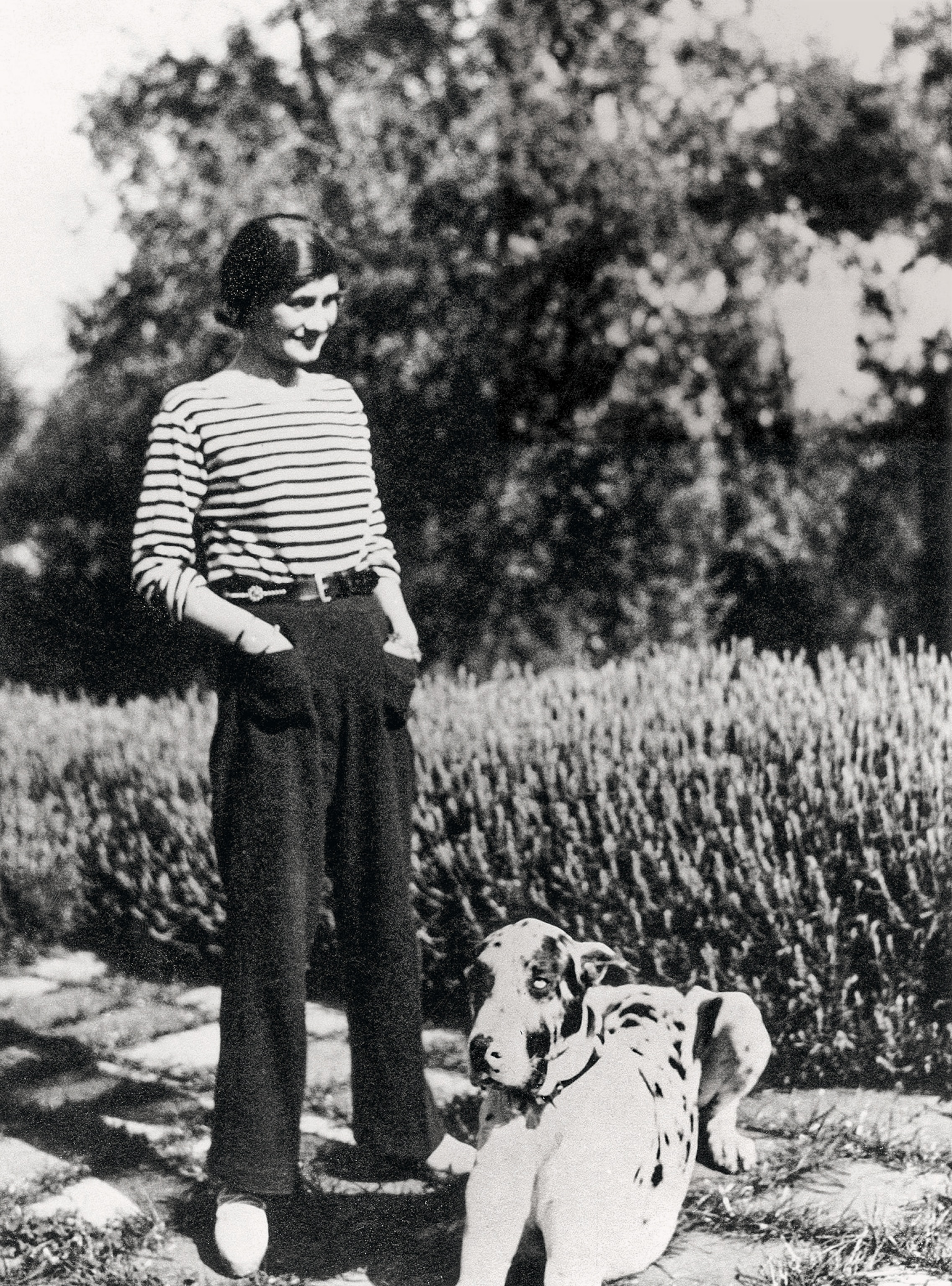 Chanel with her Great Dane, Gigot.