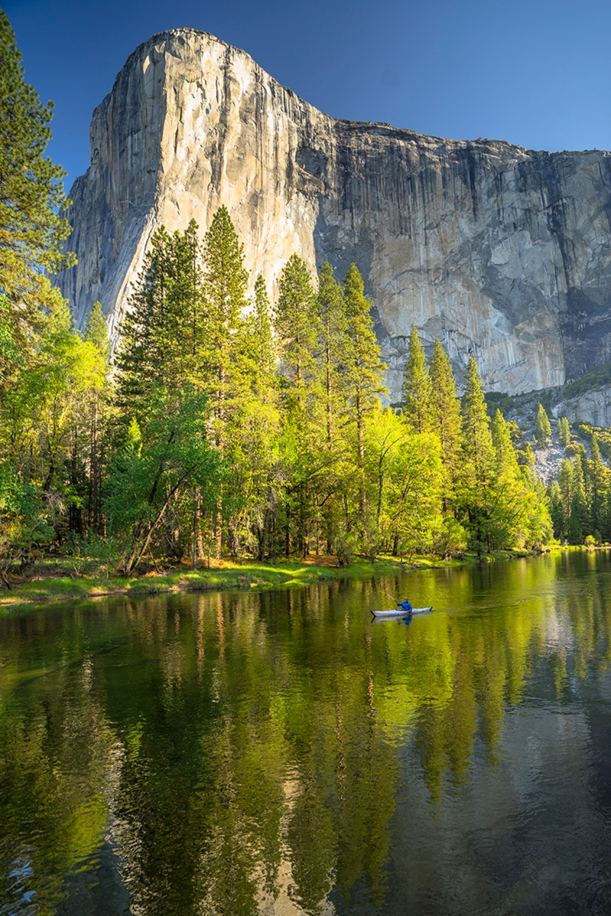 kayaker in Yosemite National Park, California