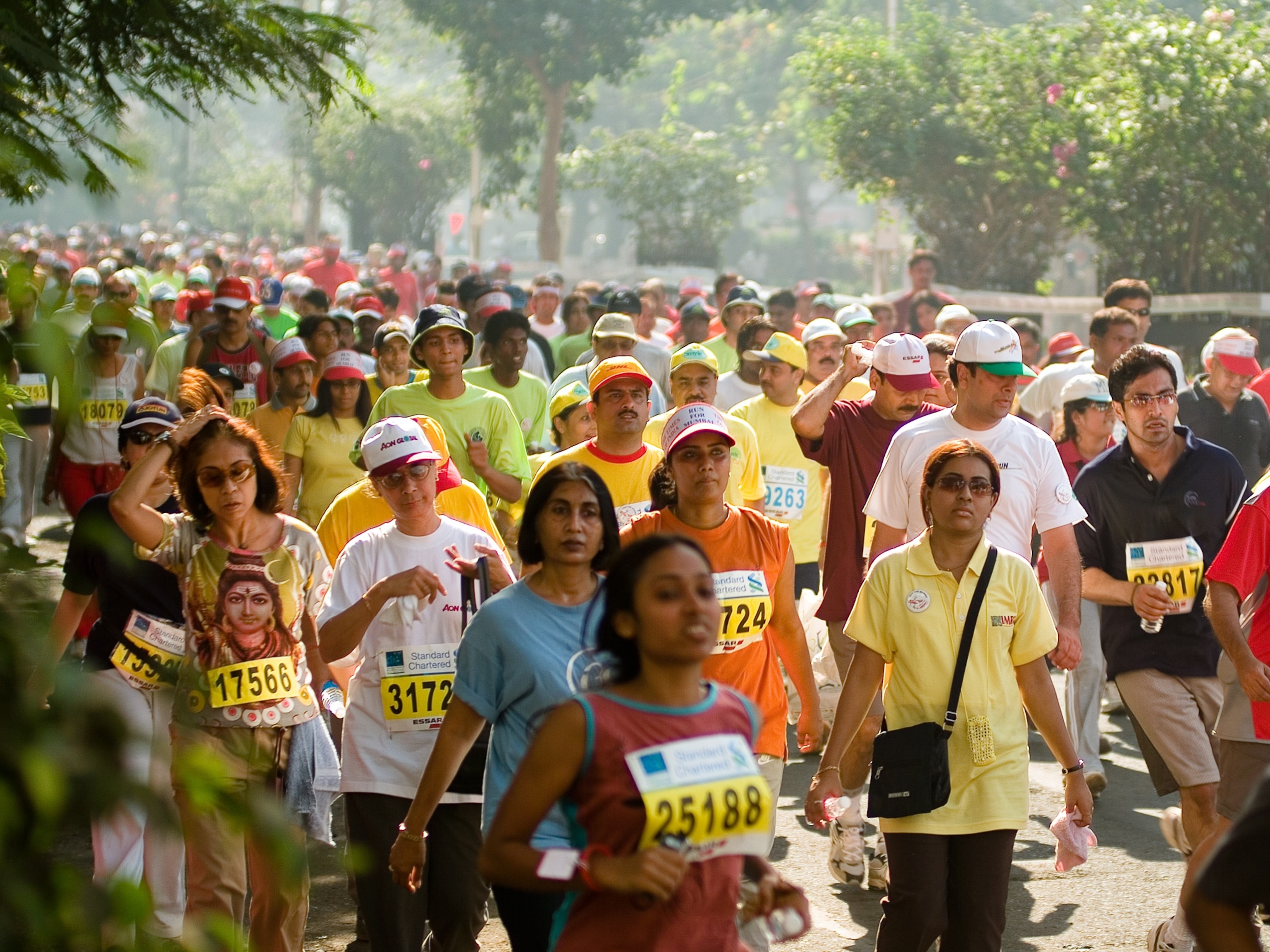 Runners in the Mumbai Marathon.