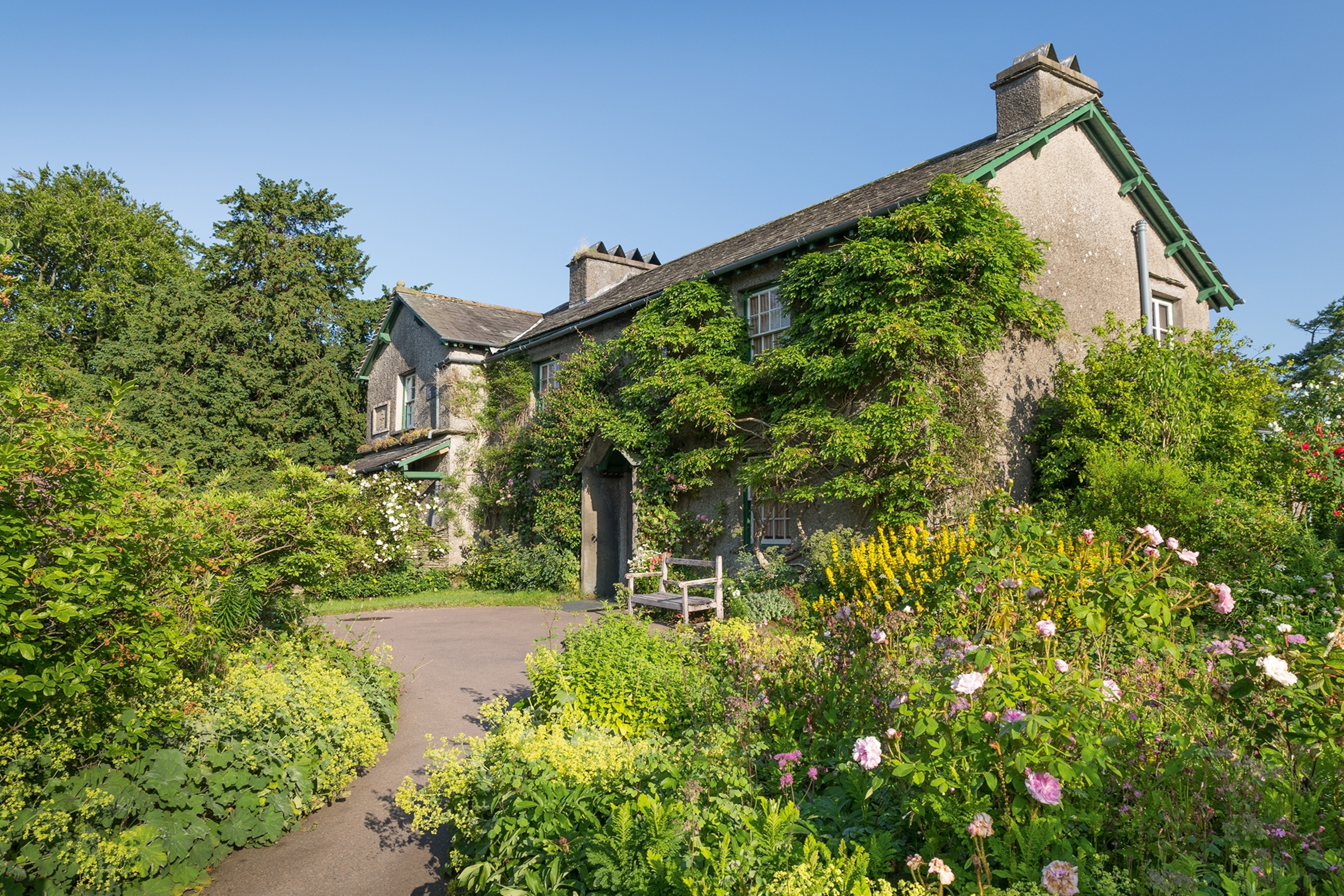 Outside view of Hill Top cottage with plants.