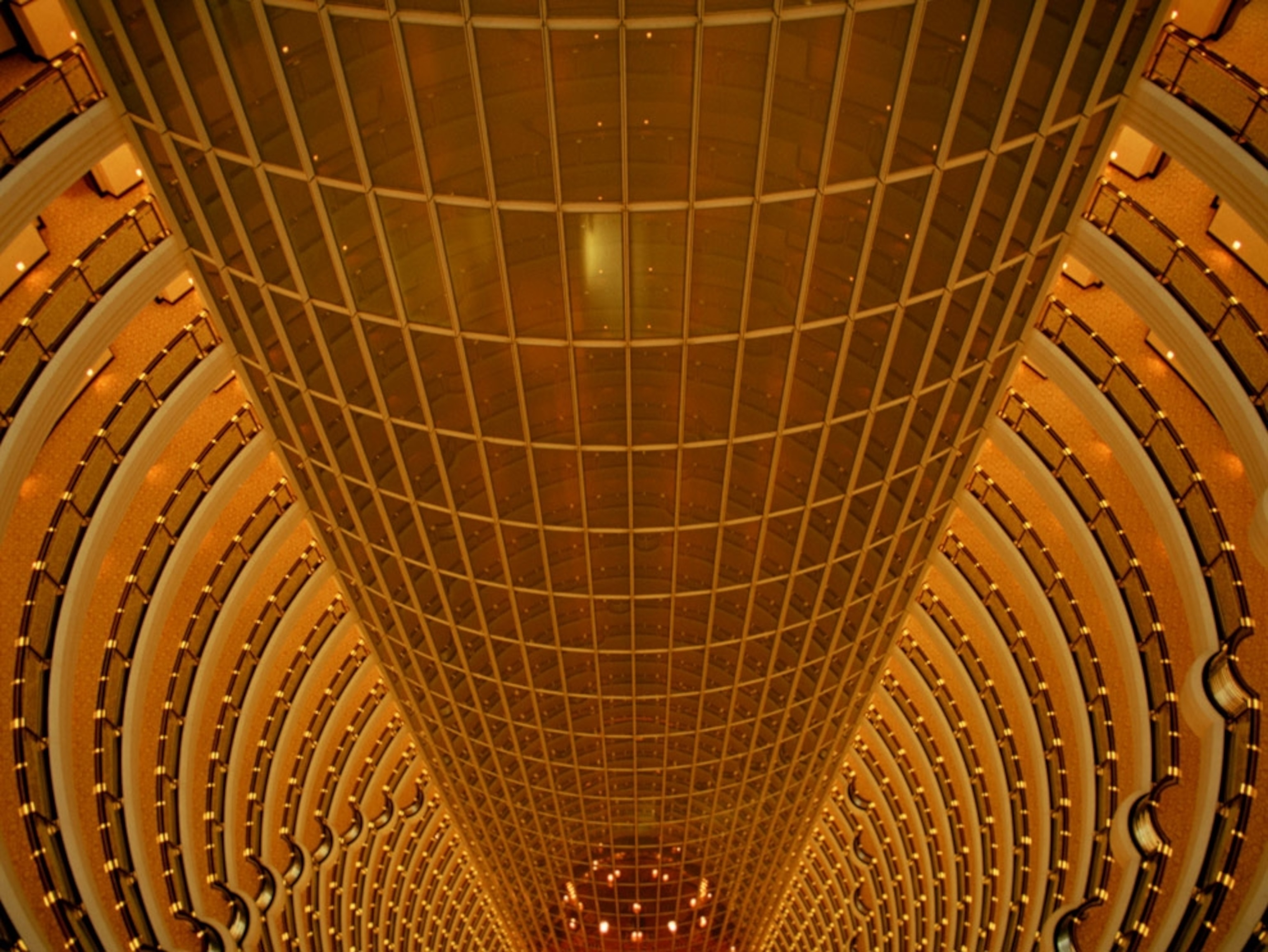 Looking down inside the Jin Mao Tower