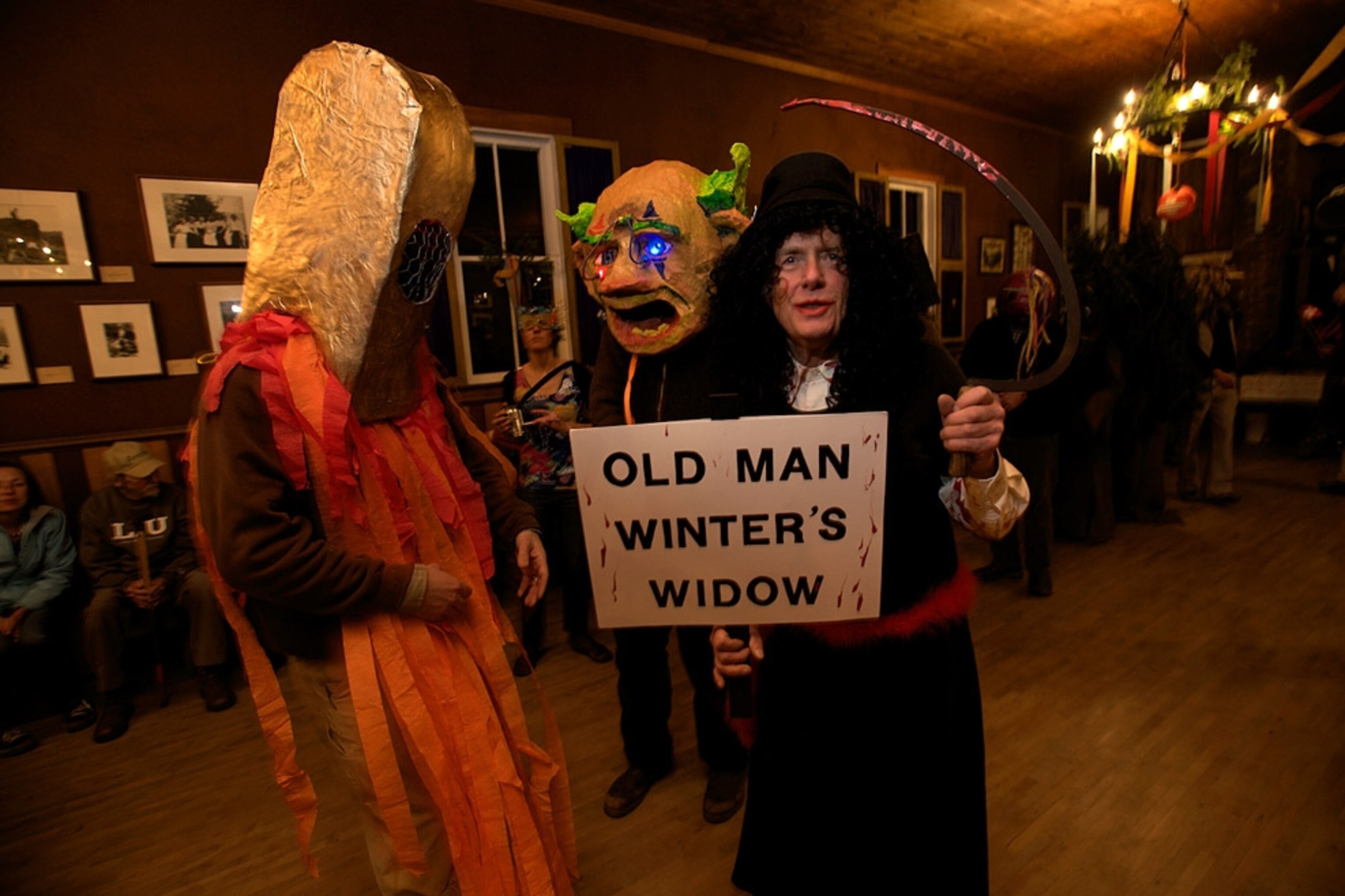 People dressed in costumes