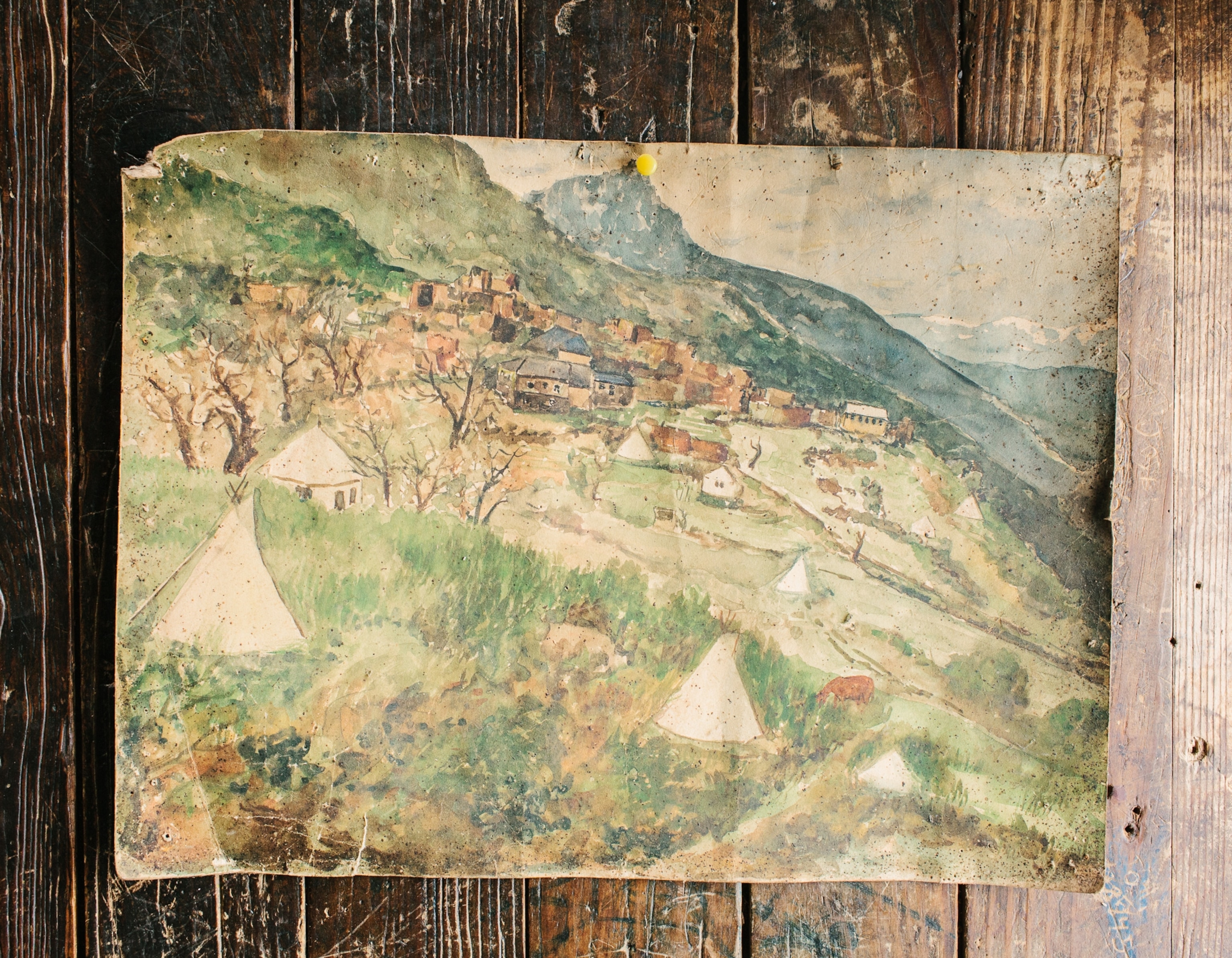 drawing of Matavenero in the early years of its resettlement