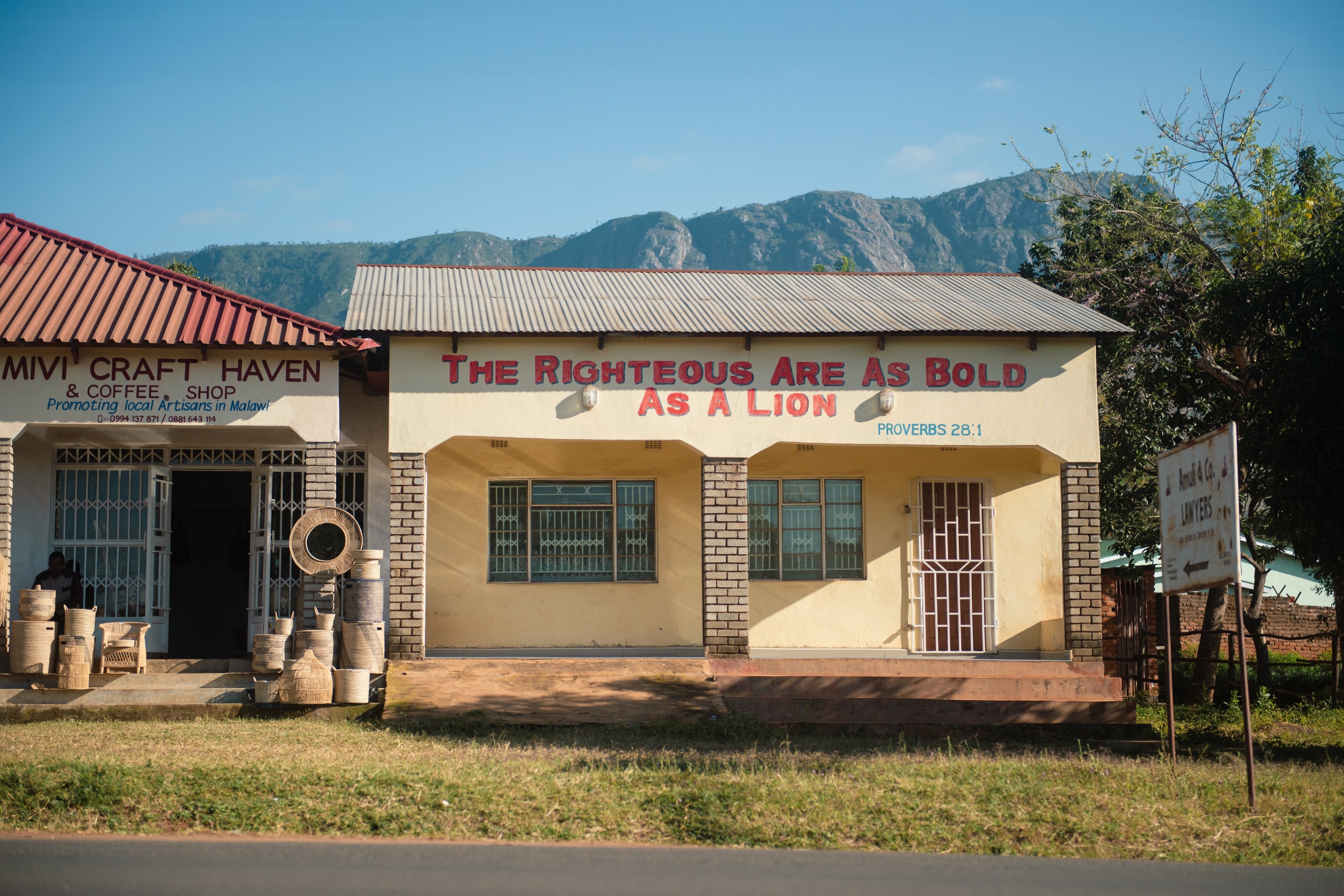 Building with text on paying tribute to the lions in the wild.