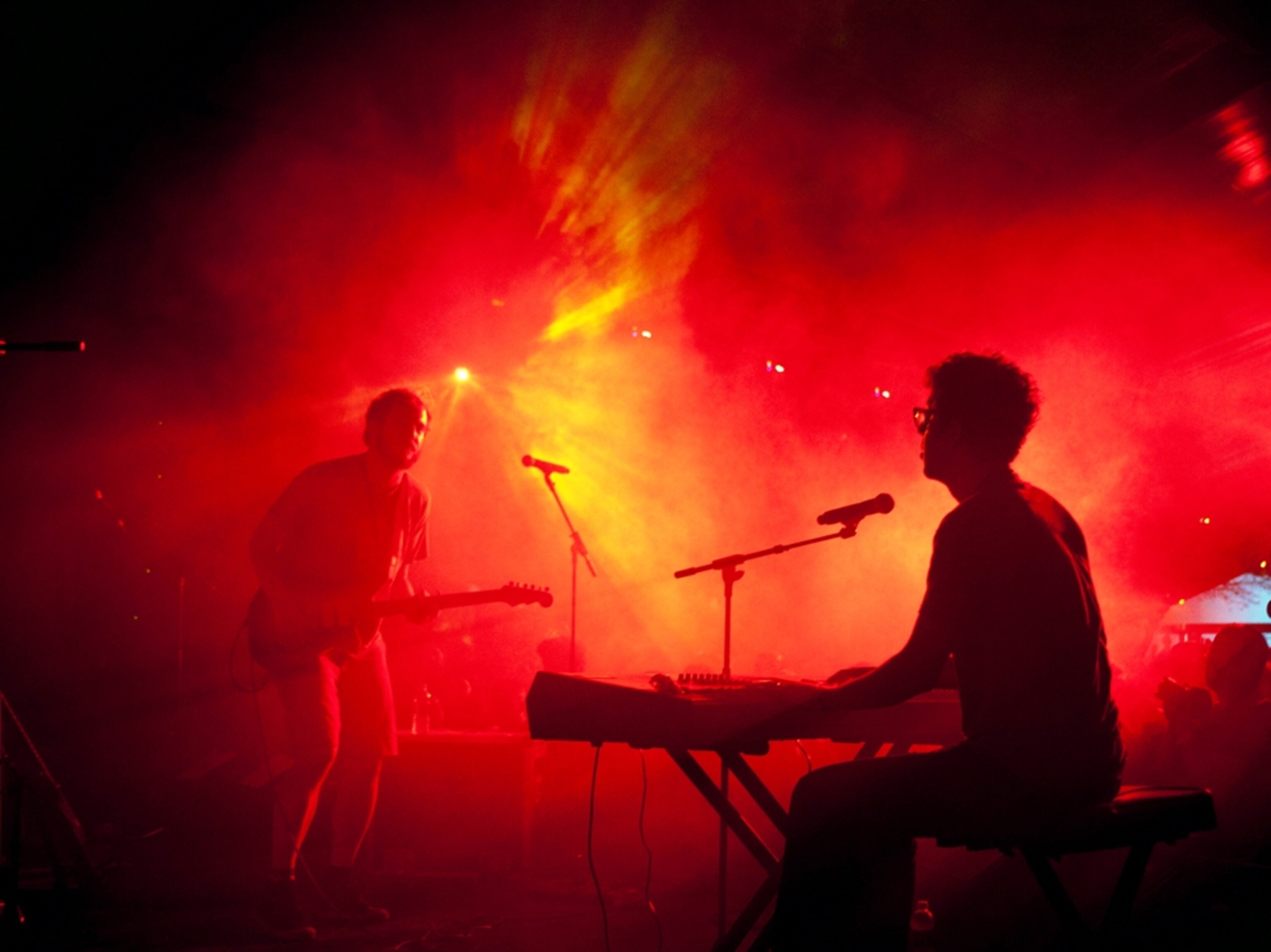 Bon Iver performing on stage