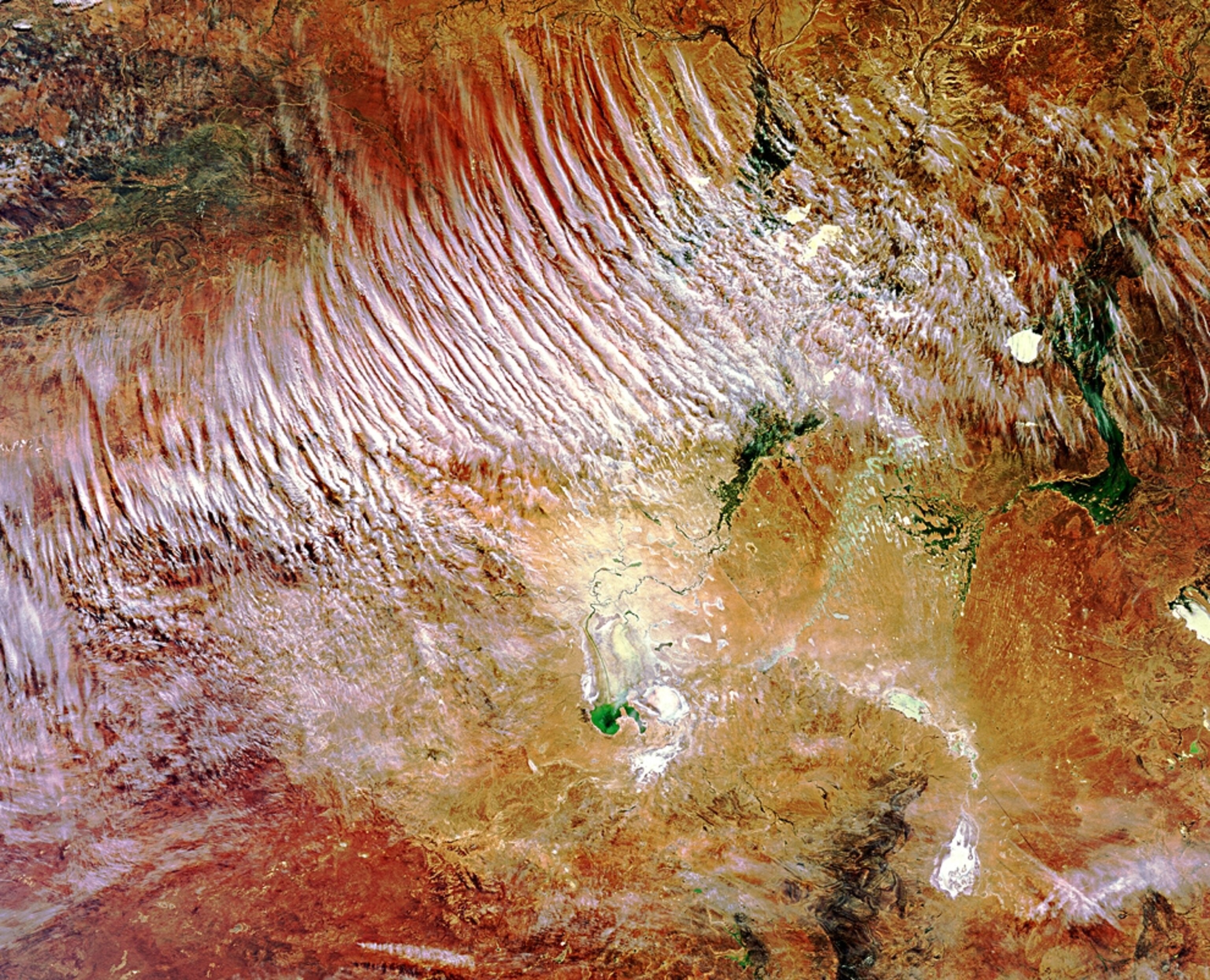 Satellite picture of the Red Center basin in Australia.