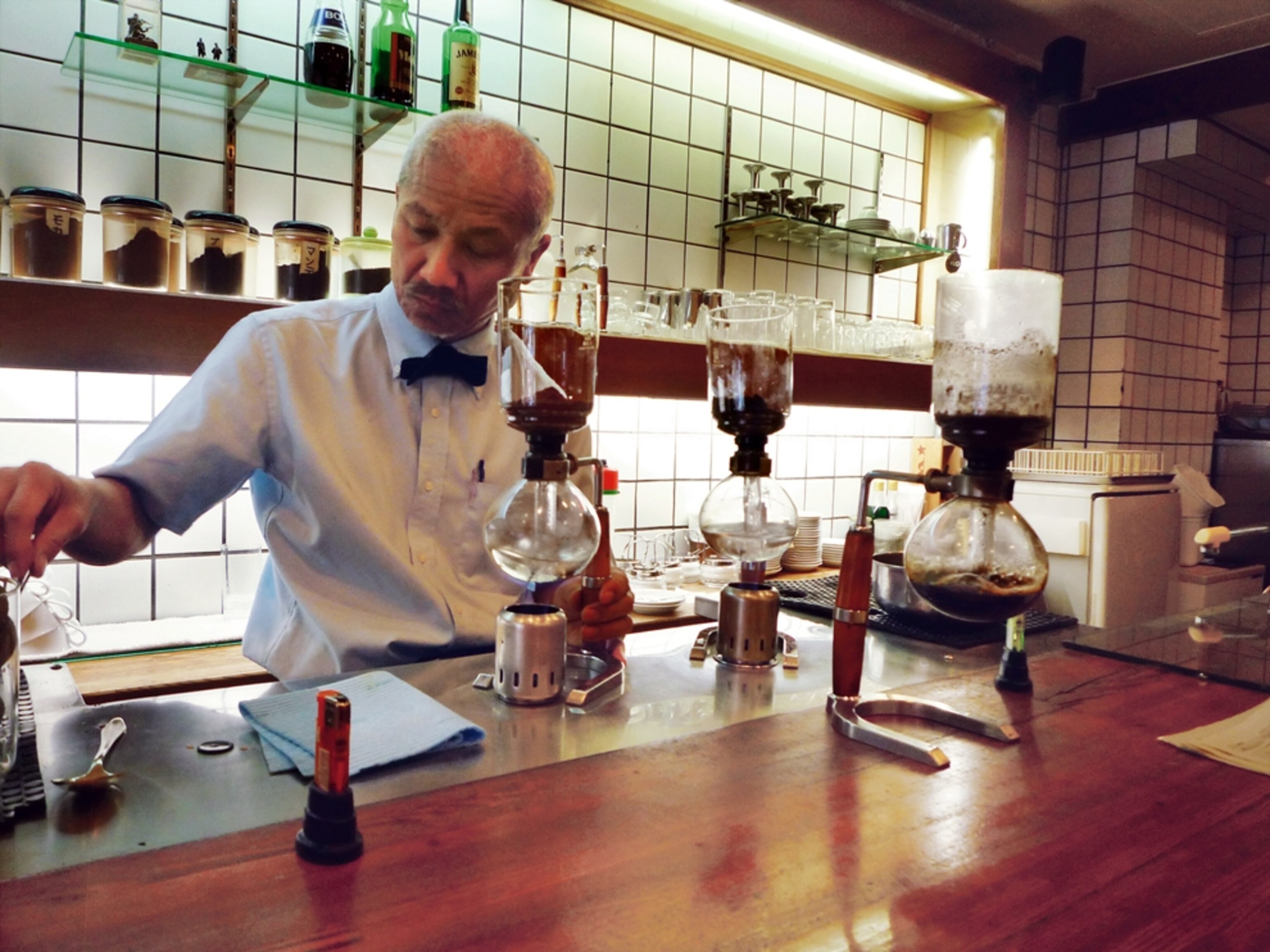 coffee brewing in Kyoto