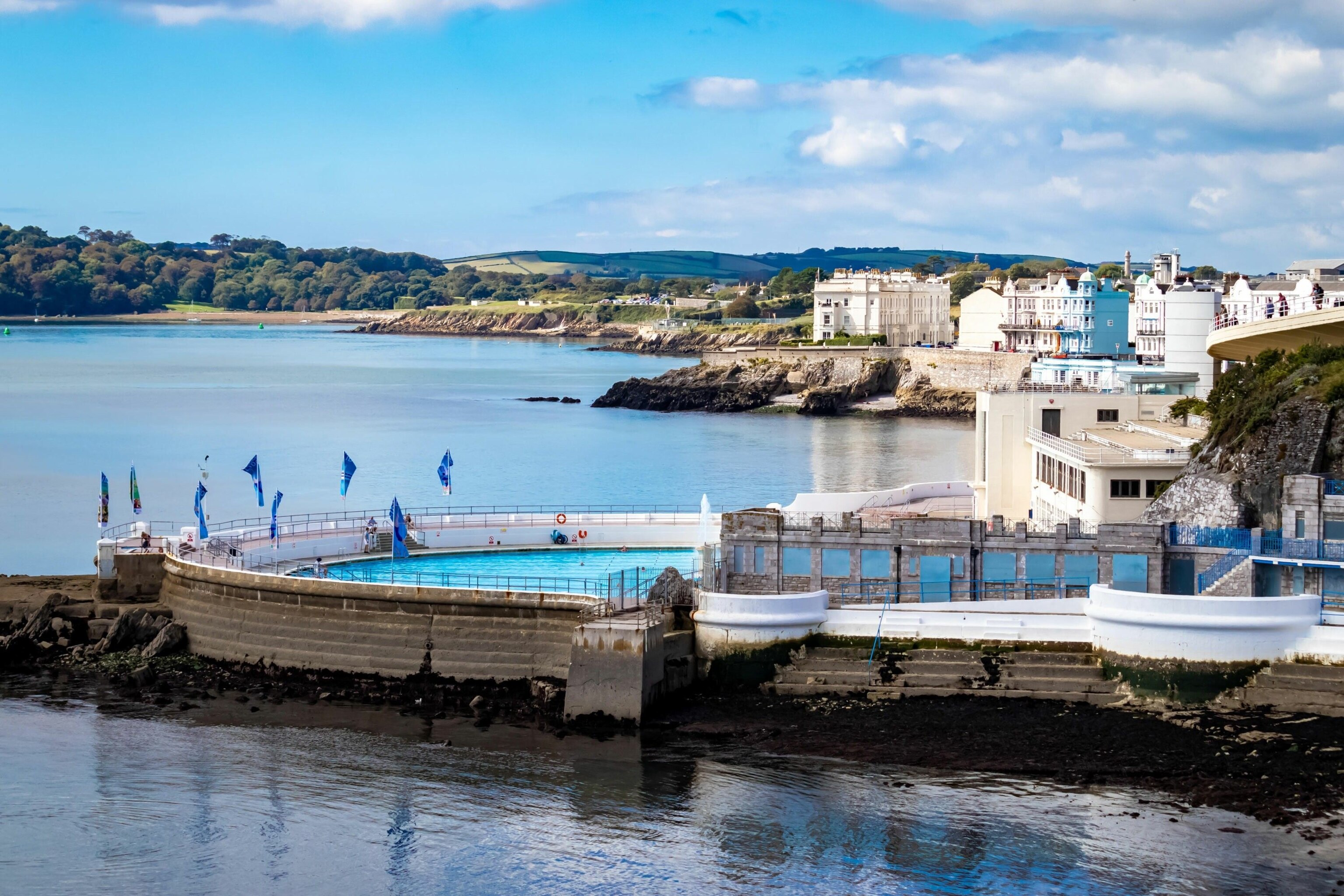 Sitting on a rocky outcrop in Plymouth, jutting out into the sea, Tinside Lido ranks among the UK's most distinctive saltwater swimming pools.