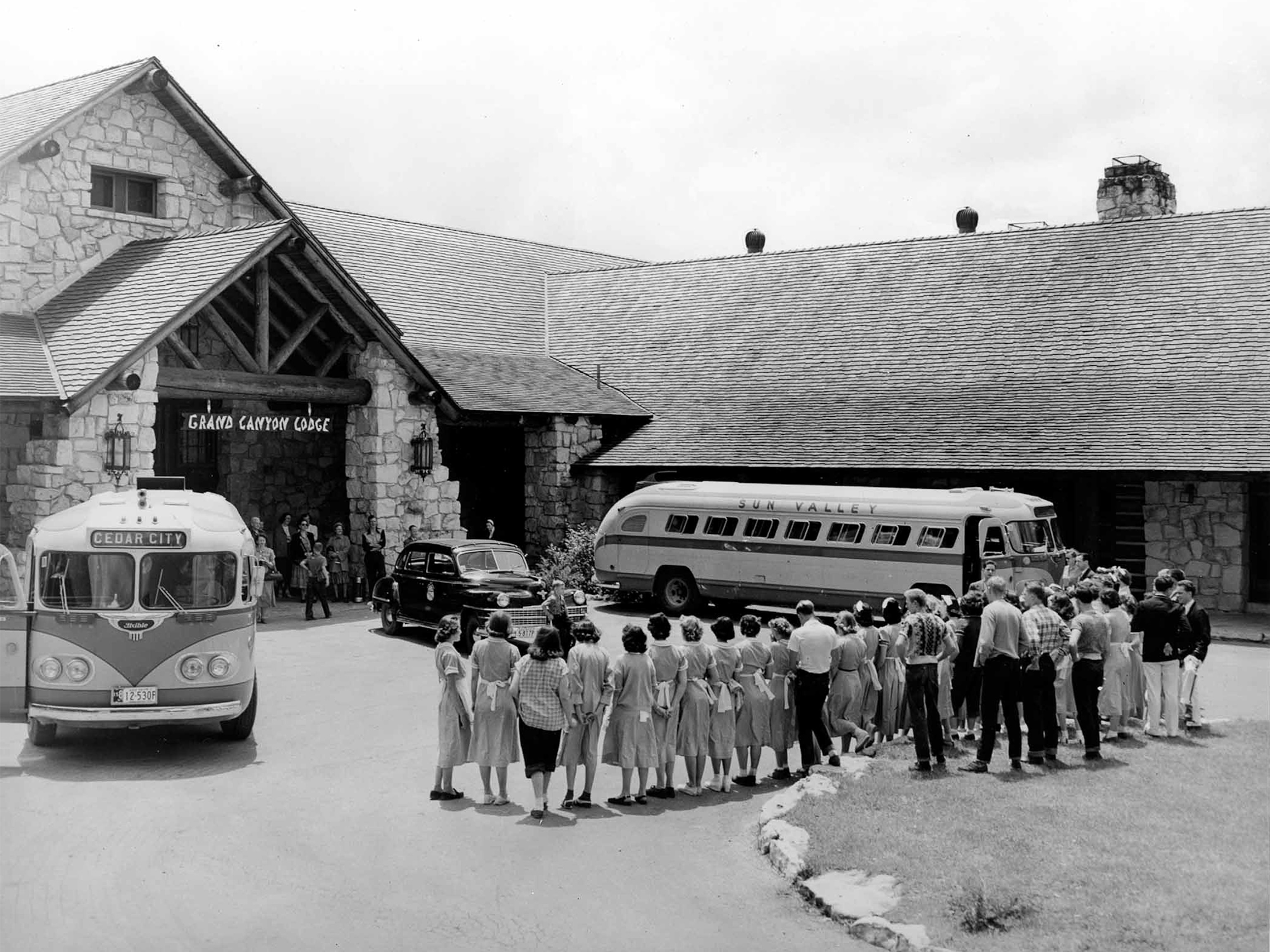 An aerial photo of the Grand Canyon.