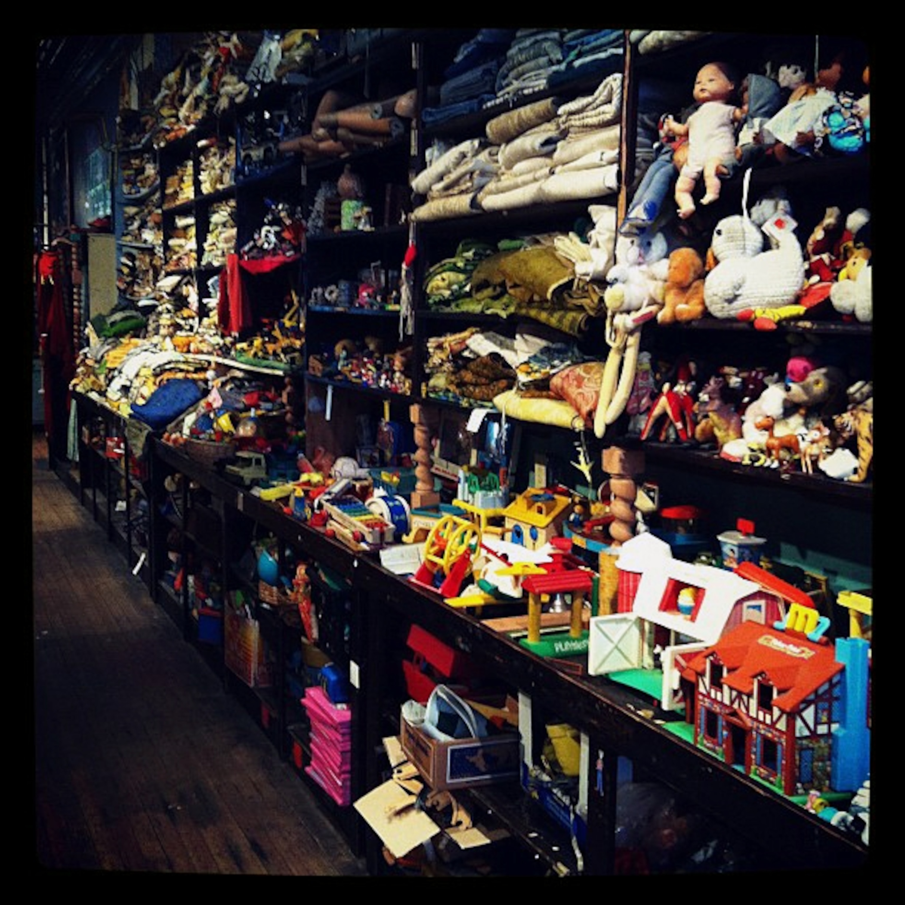 Instagram shot of toys at Elsewhere Artist Collaborative in Greensboro, North Carolina
