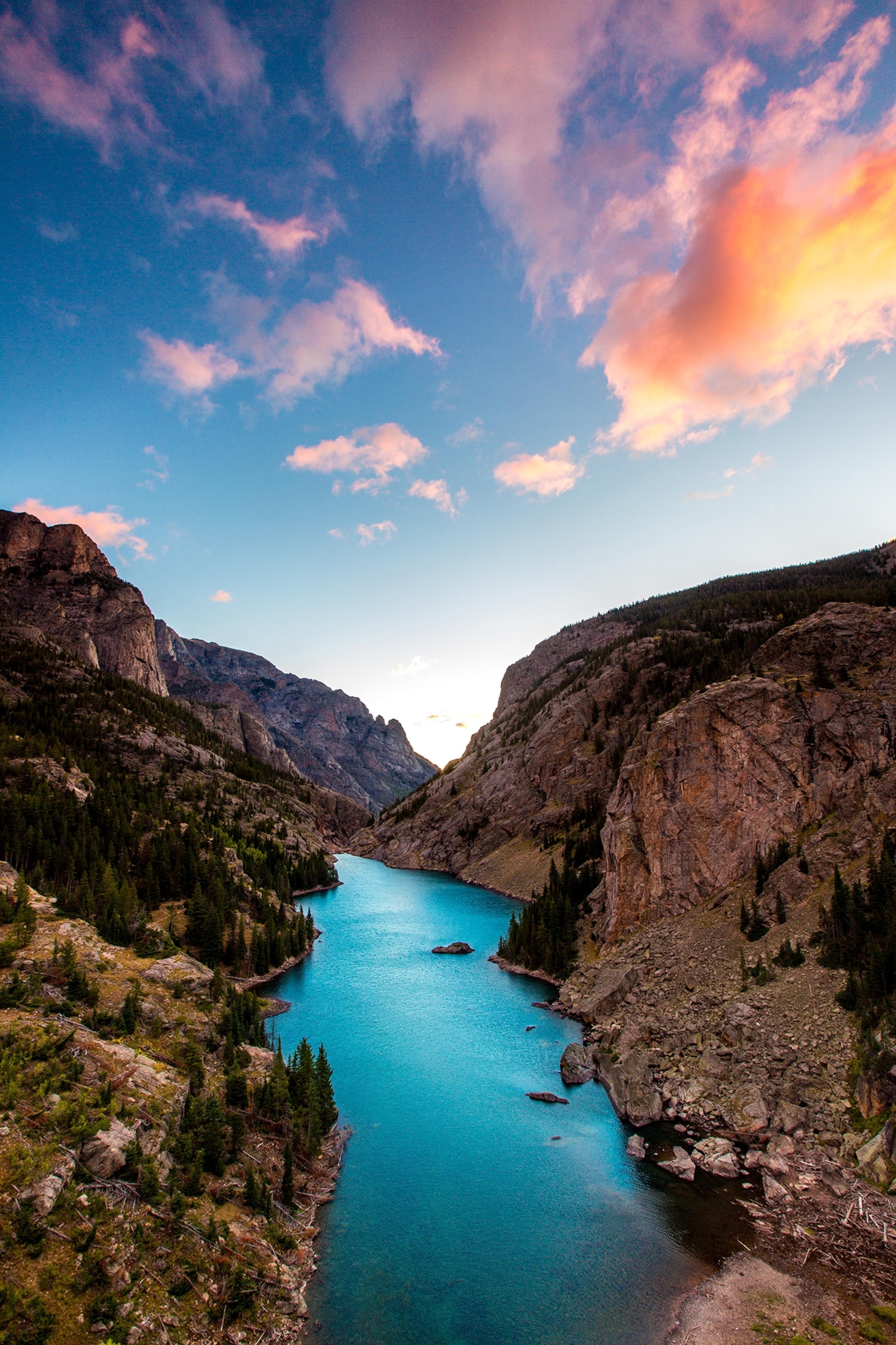 Rimrock Lake through the Beartooth Mountains in Montana