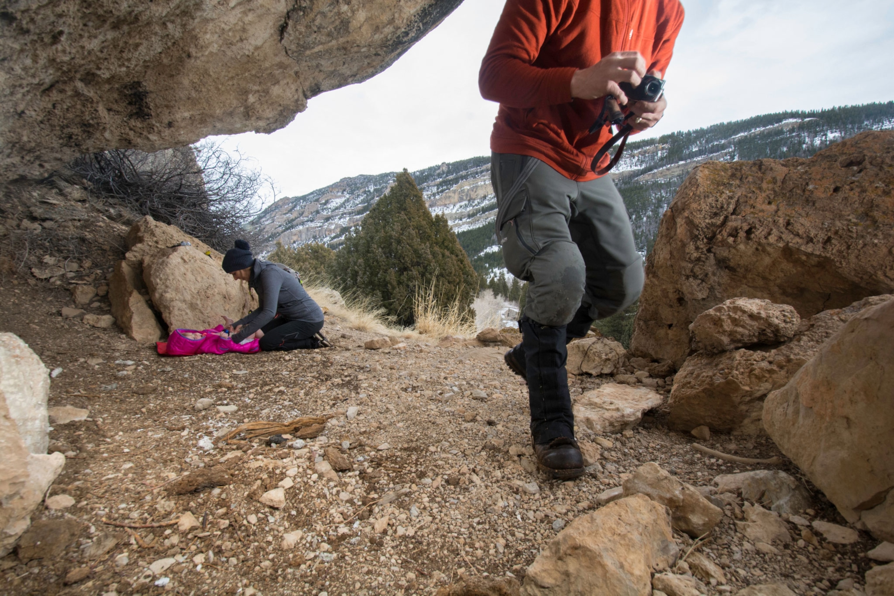 Drew Rush with his family in Wyoming