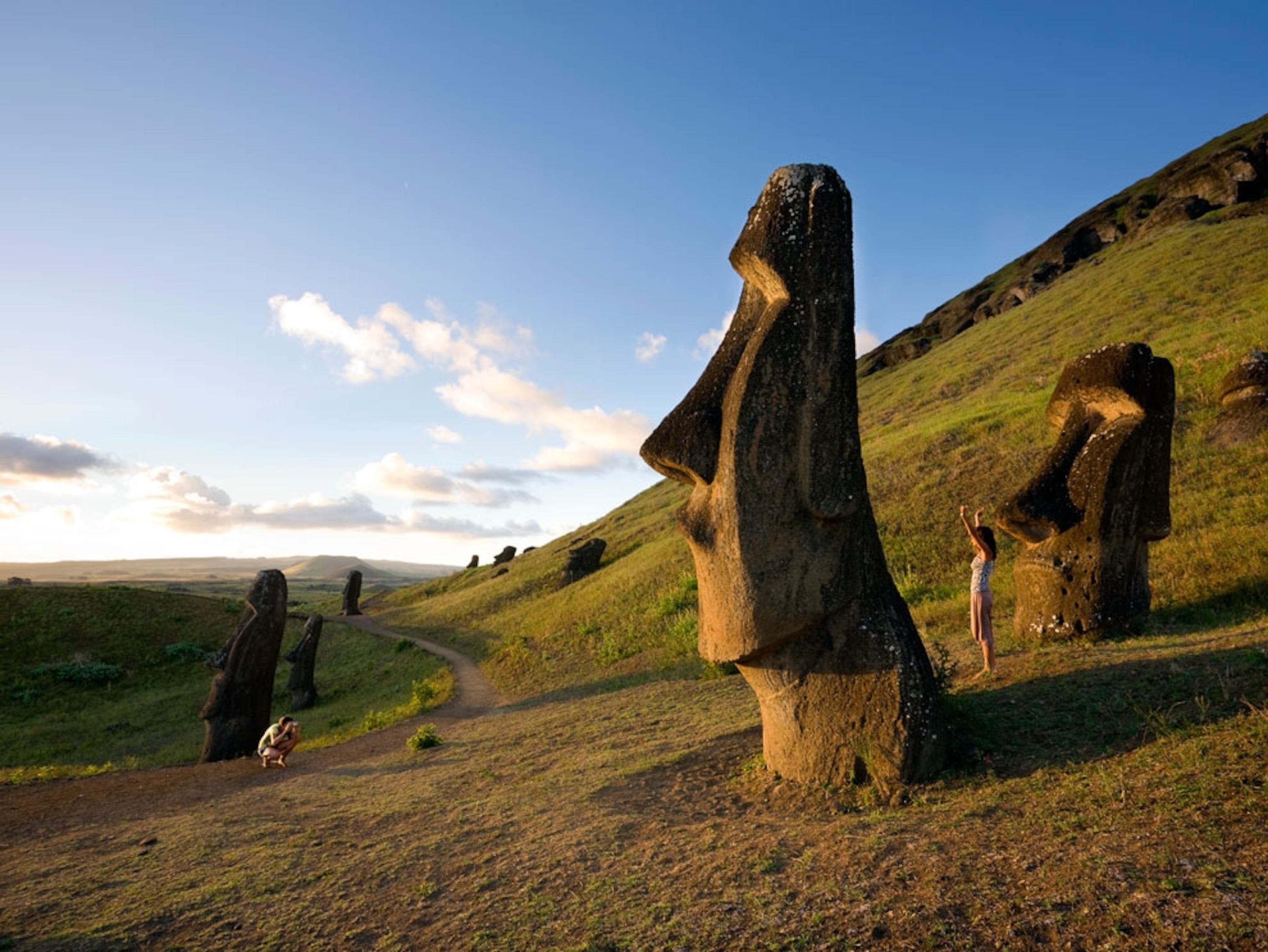 sculptures on Easter Island, Chile