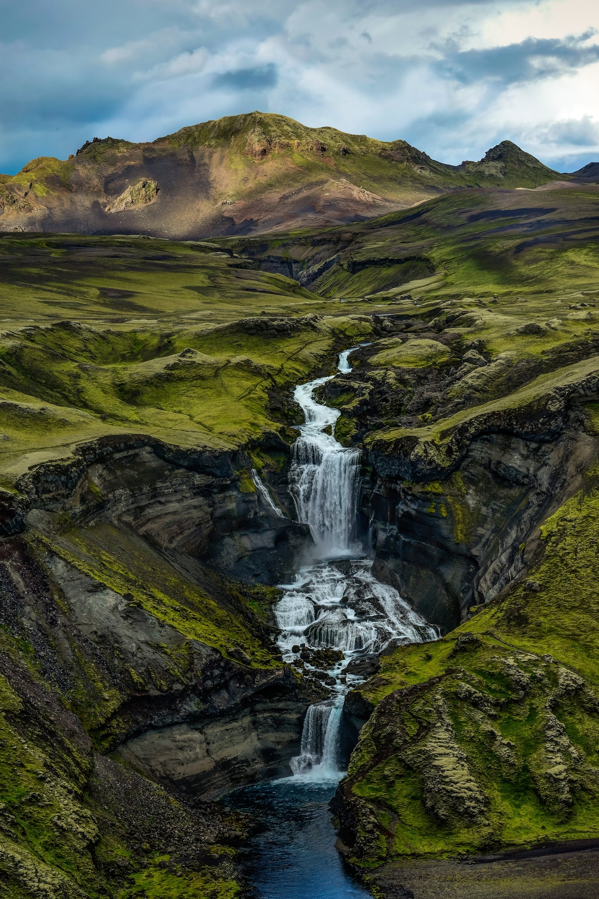 a waterfall in Iceland