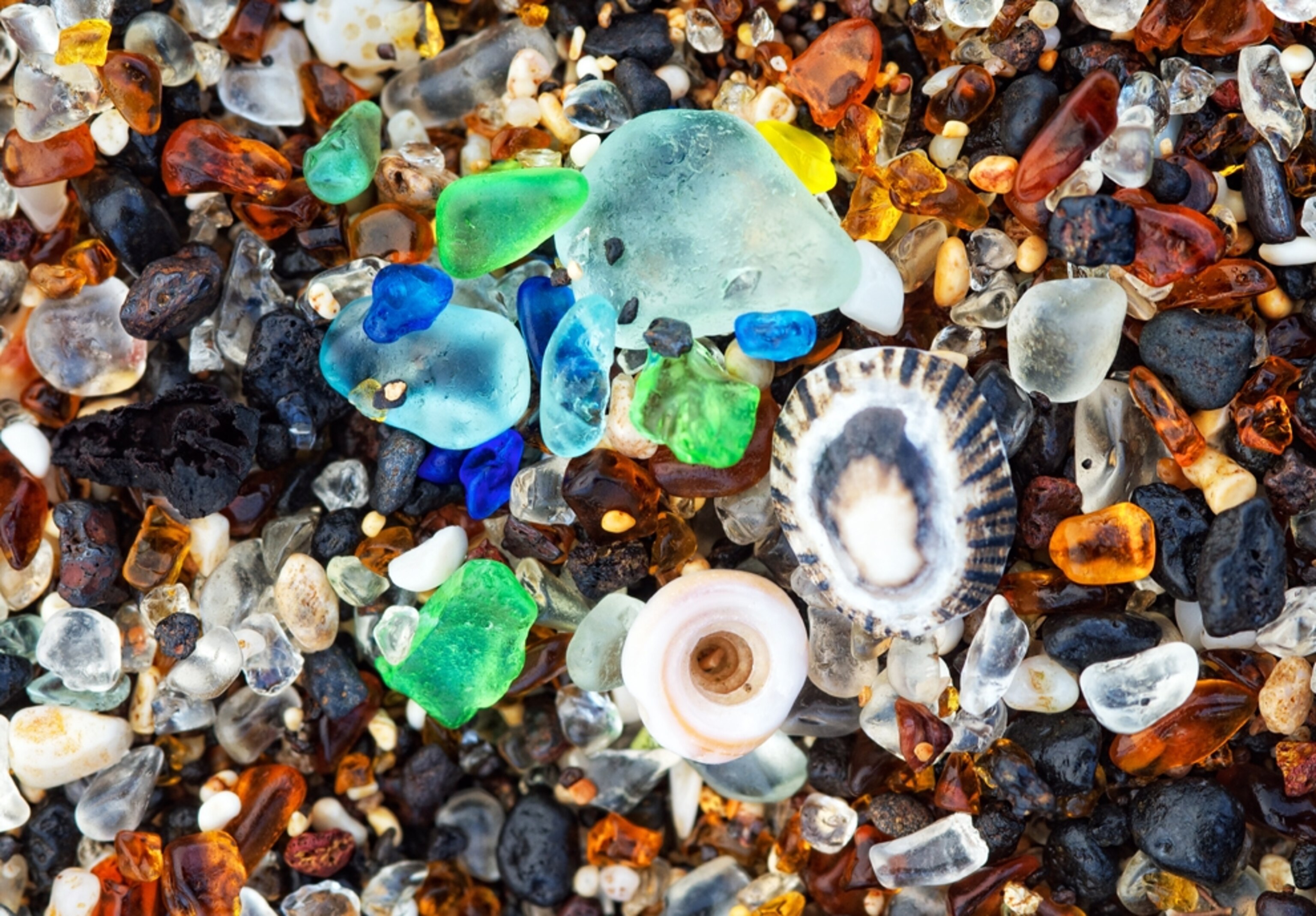 Glass on the island of Kauai, Hawaii