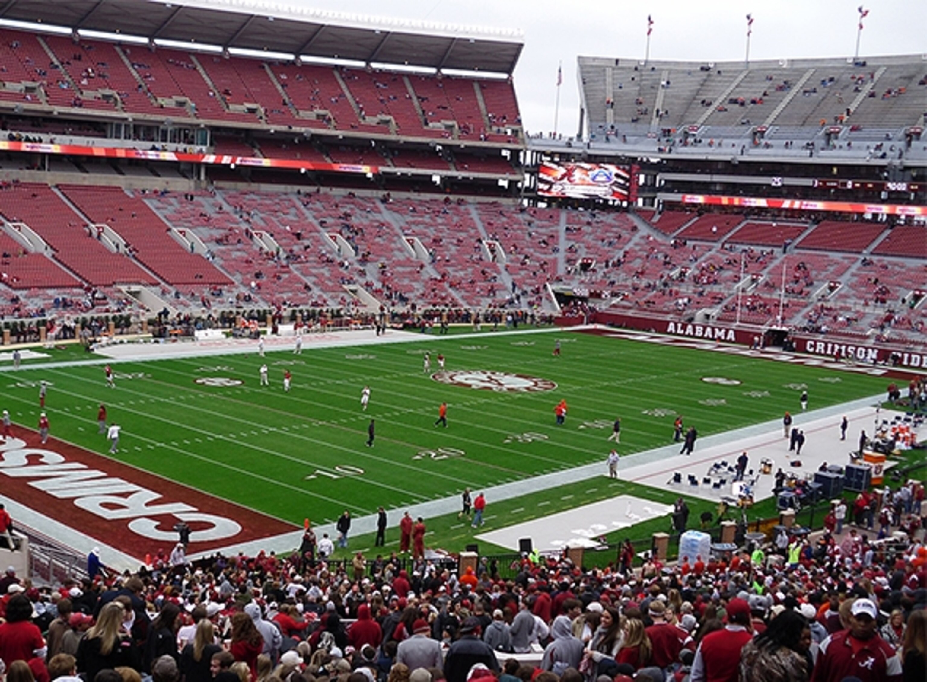 The "Crimson Tide" on the field in Tuscaloosa (Photograph by Annie Agnone)