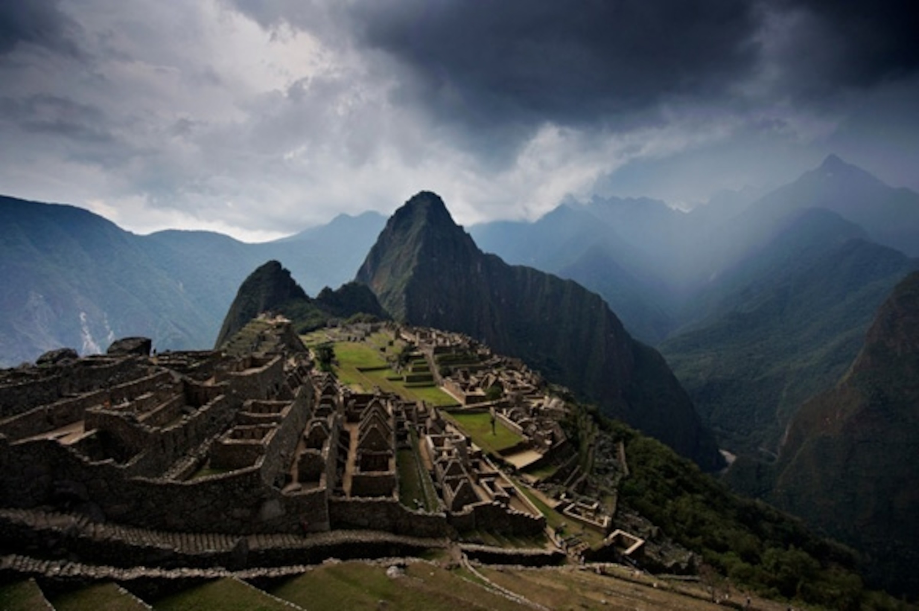 Storm clouds around ruins of Machu Picchu