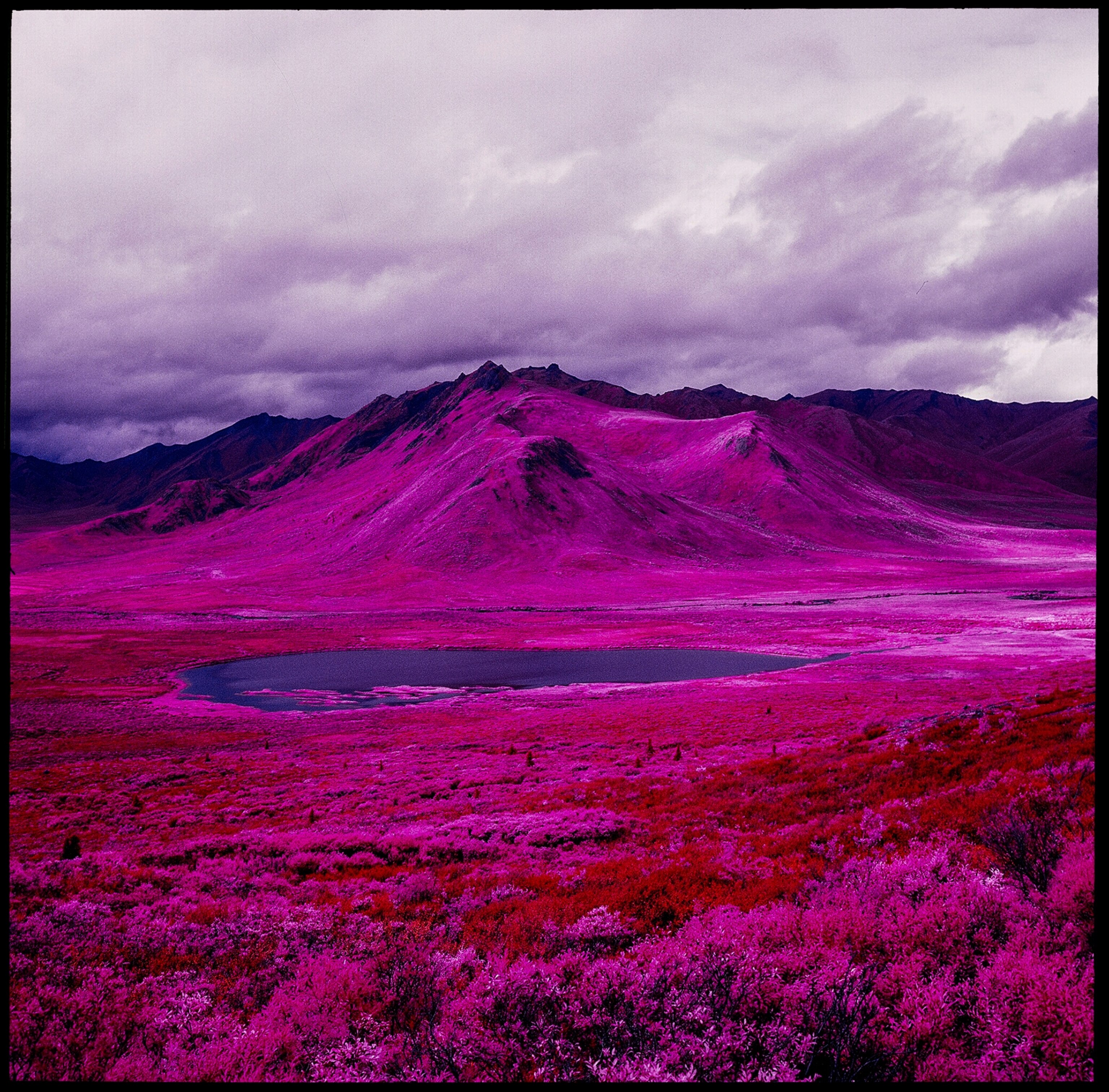 landscape mountains lake yukon infrared