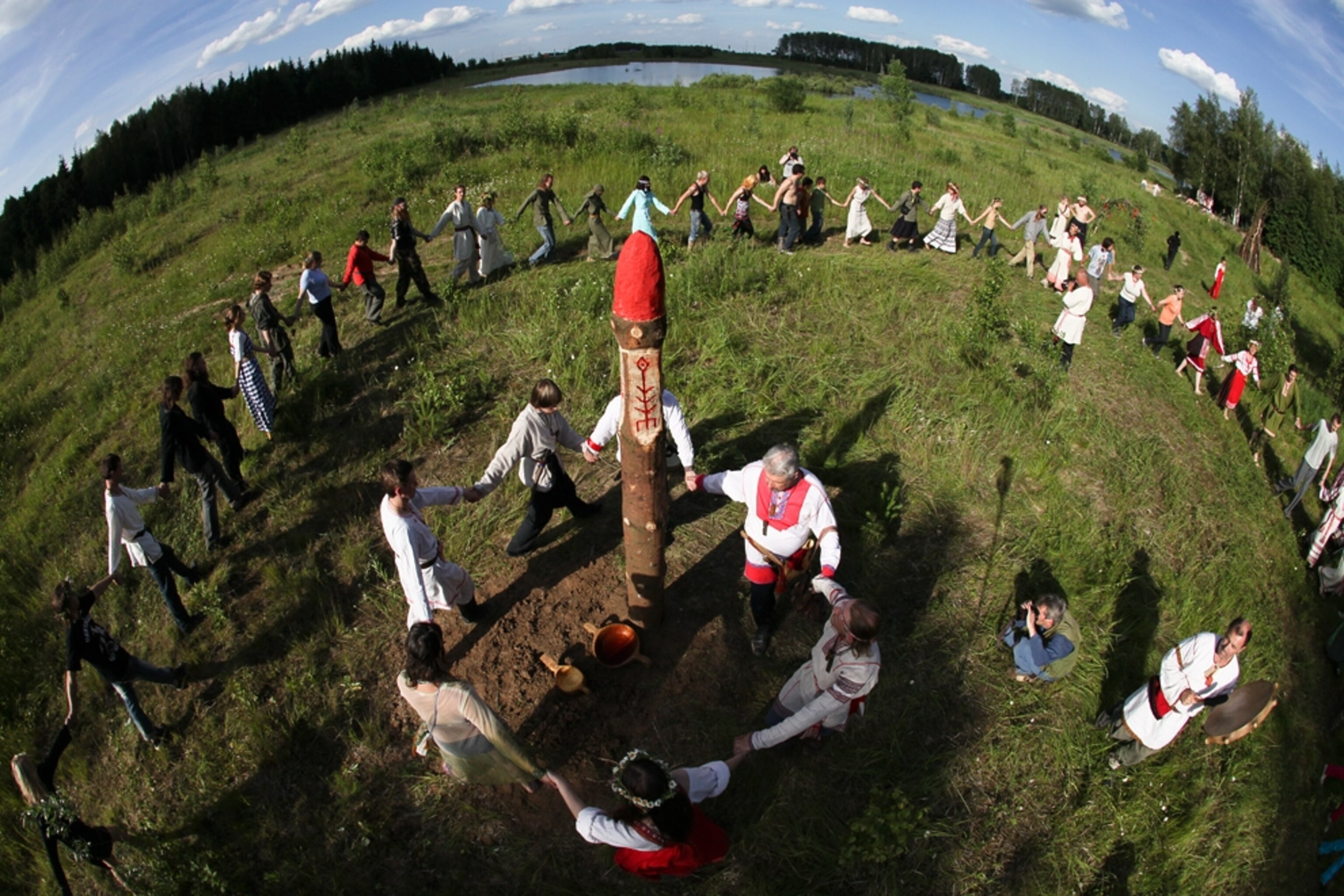 Slavic pagans celebrating summer solstice 2010.