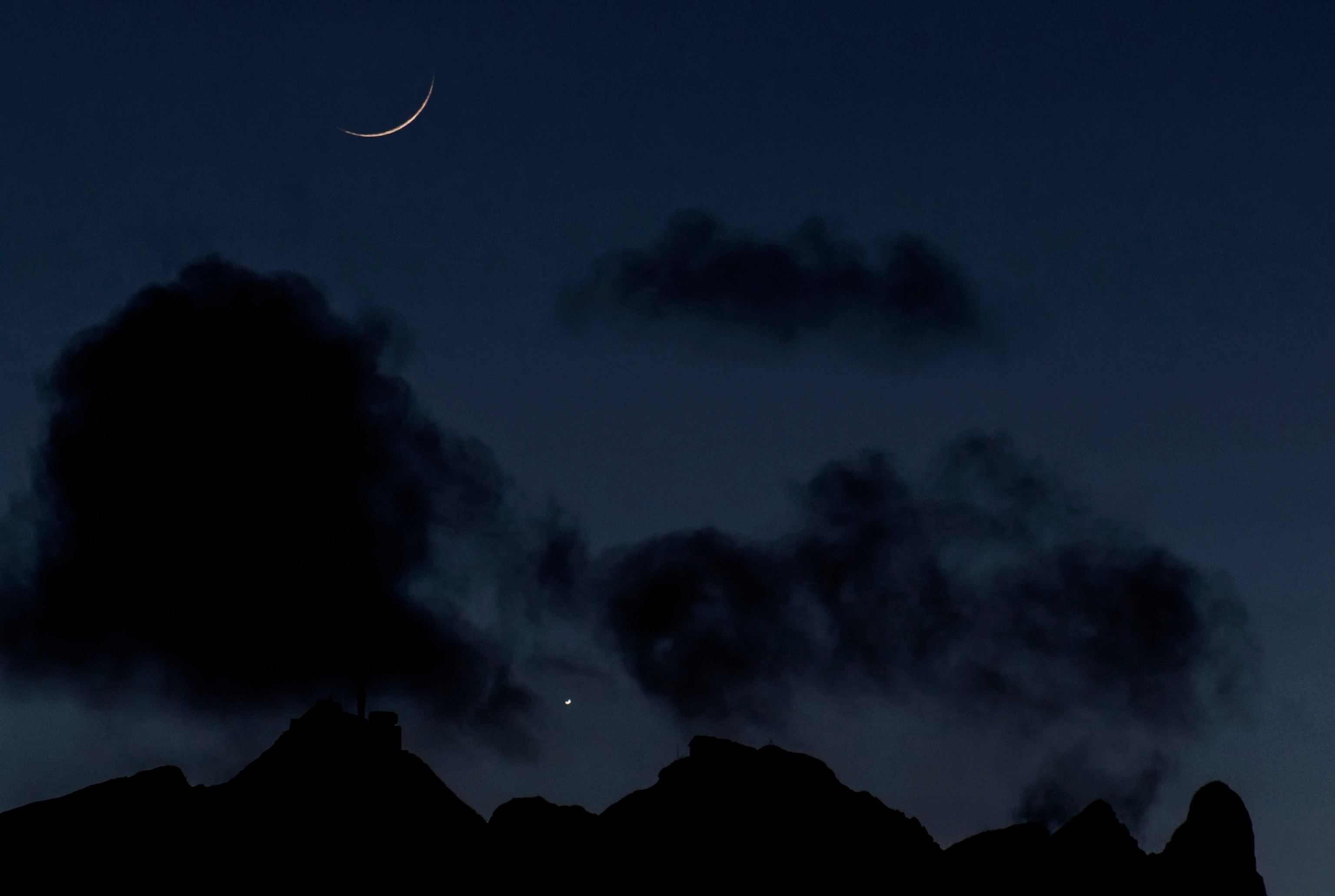 the moon and Venus.