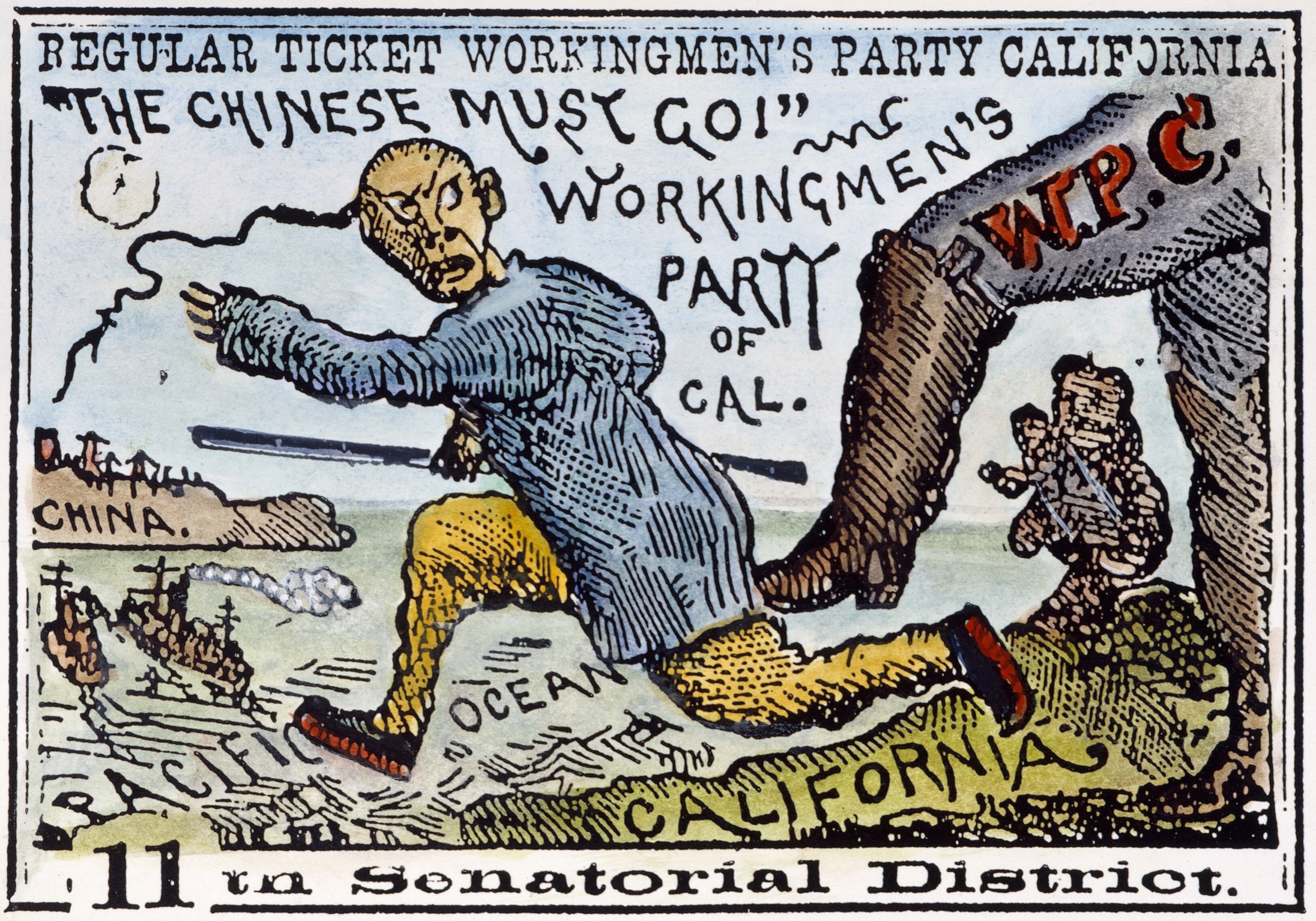 A broadside for the Workingmen's Party of California stokes prejudice against Chinese Americans in the 1870s.