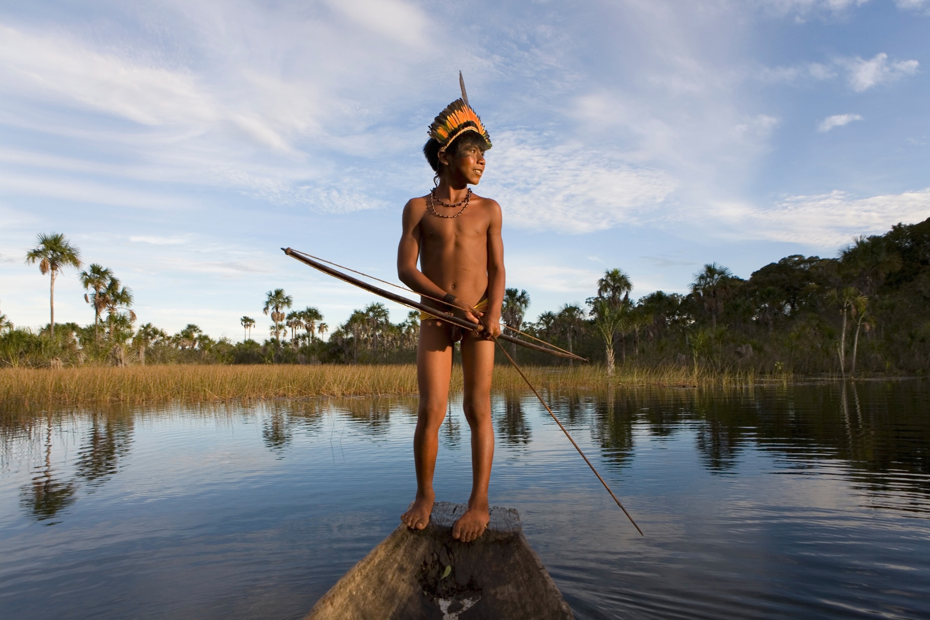 Amazon Basin picture - A Brazilian boy in a canoe