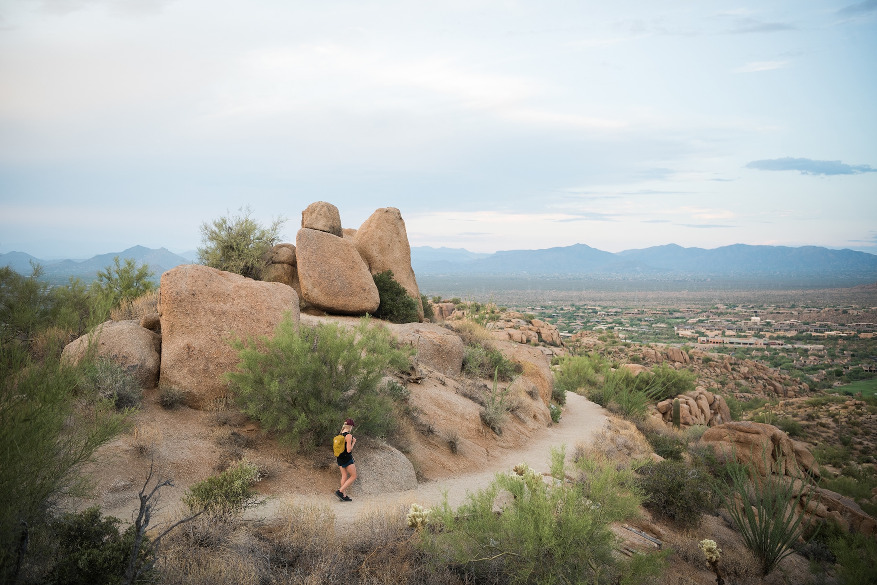 a hiker in Pinnacle Peak Park, Scottsdale, Arizona