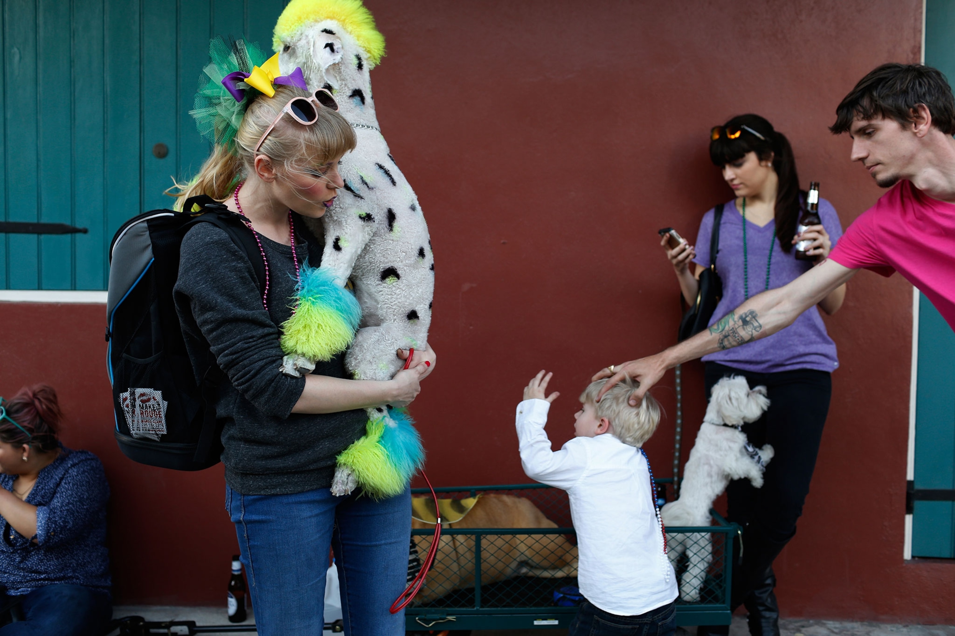 a scene from the Krew of Barkus Mardi Gras parade in New Orleans