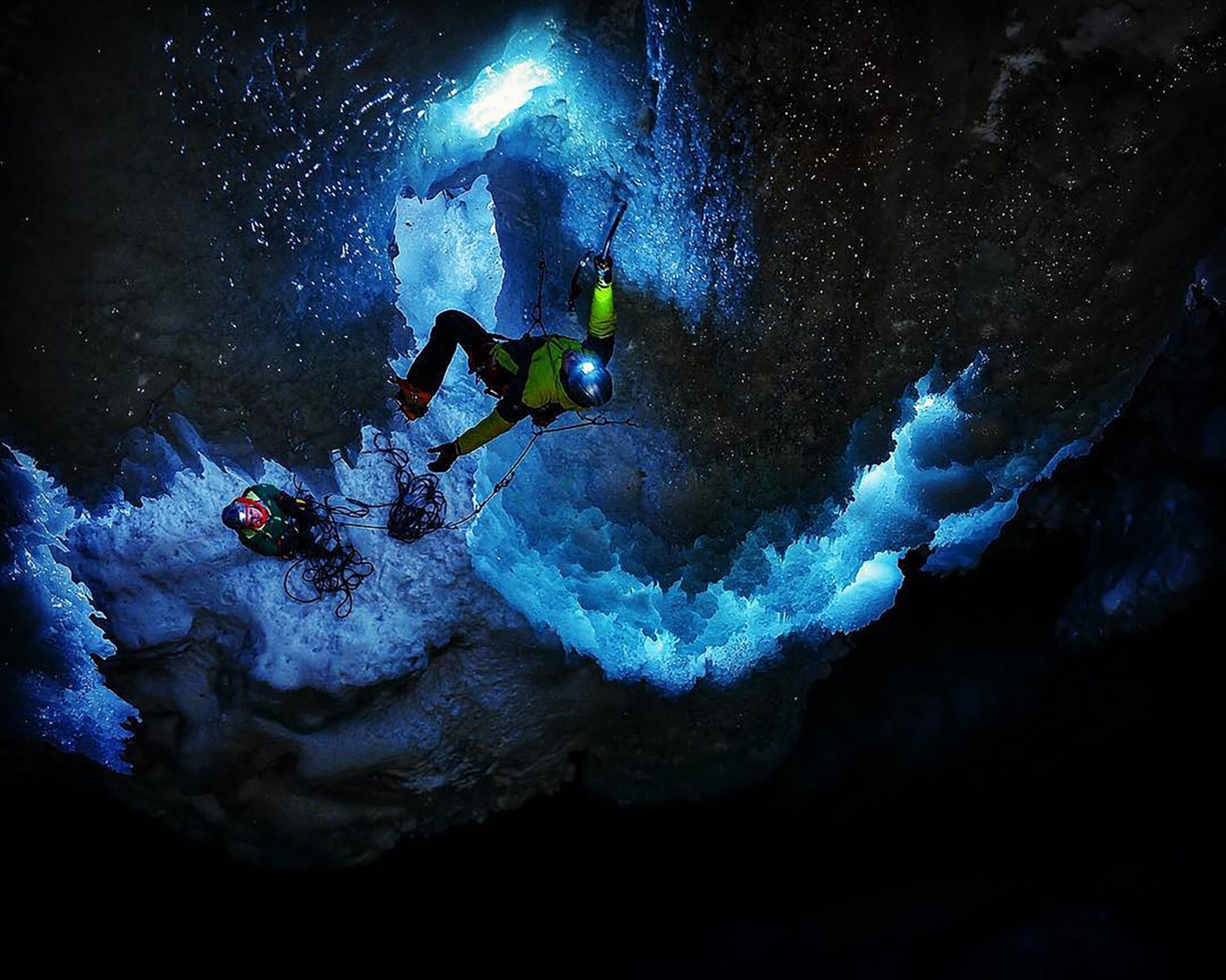 ice climbers in Ouray, Colorado