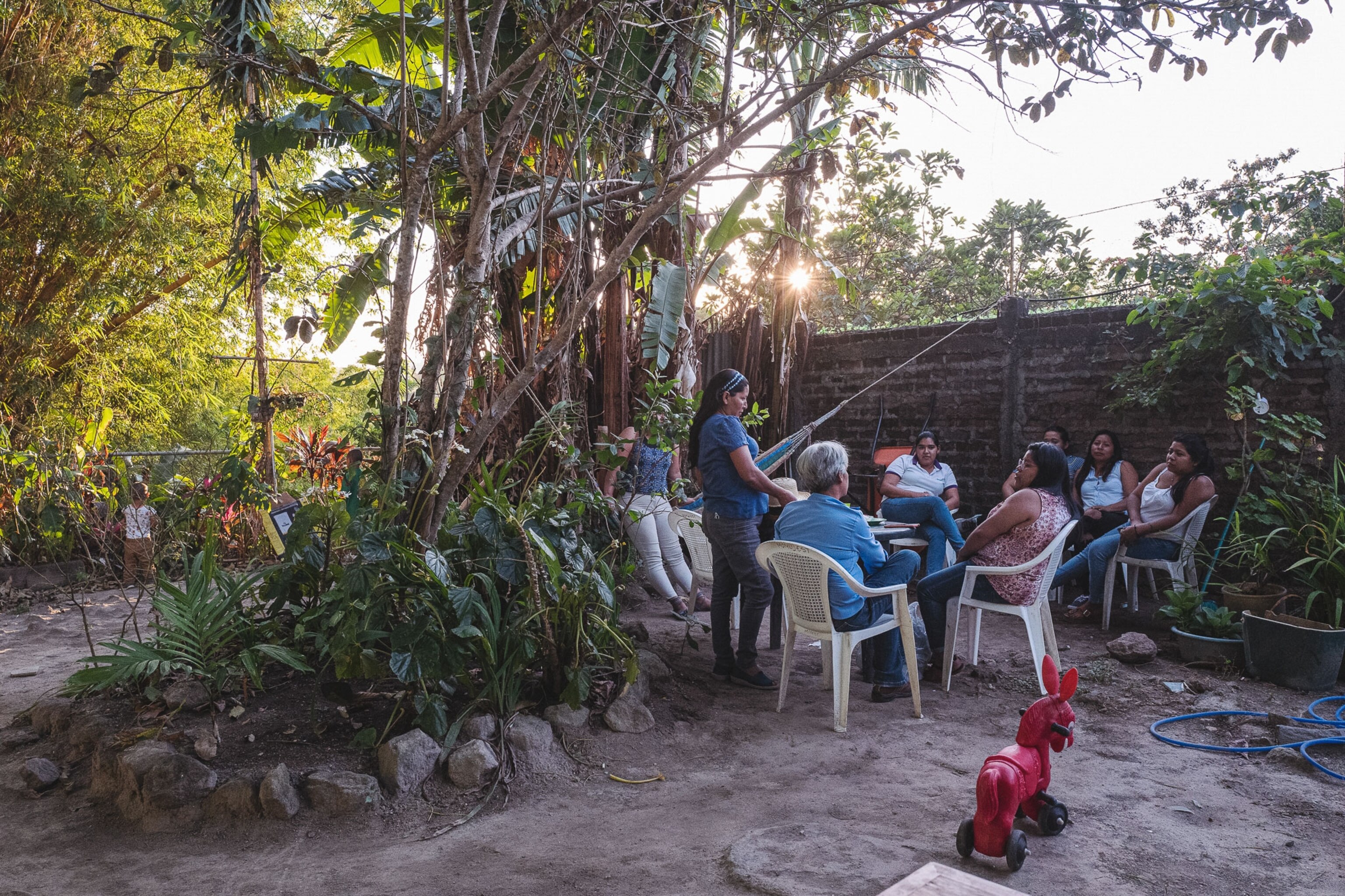 a meeting of leaders of a women's group in El Salvador