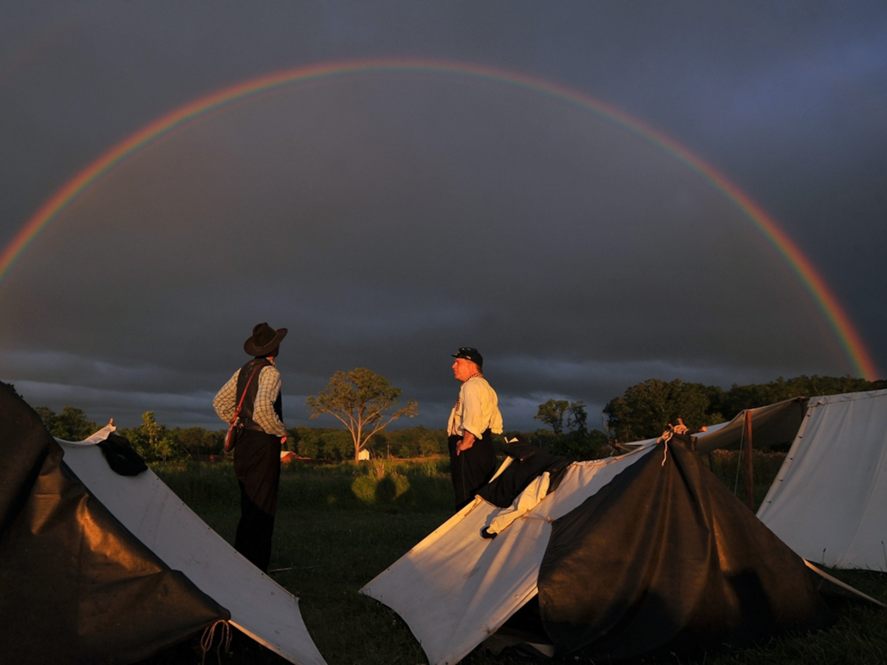 two Union reenactors at Gettysburg National Military Park, Gettysburg