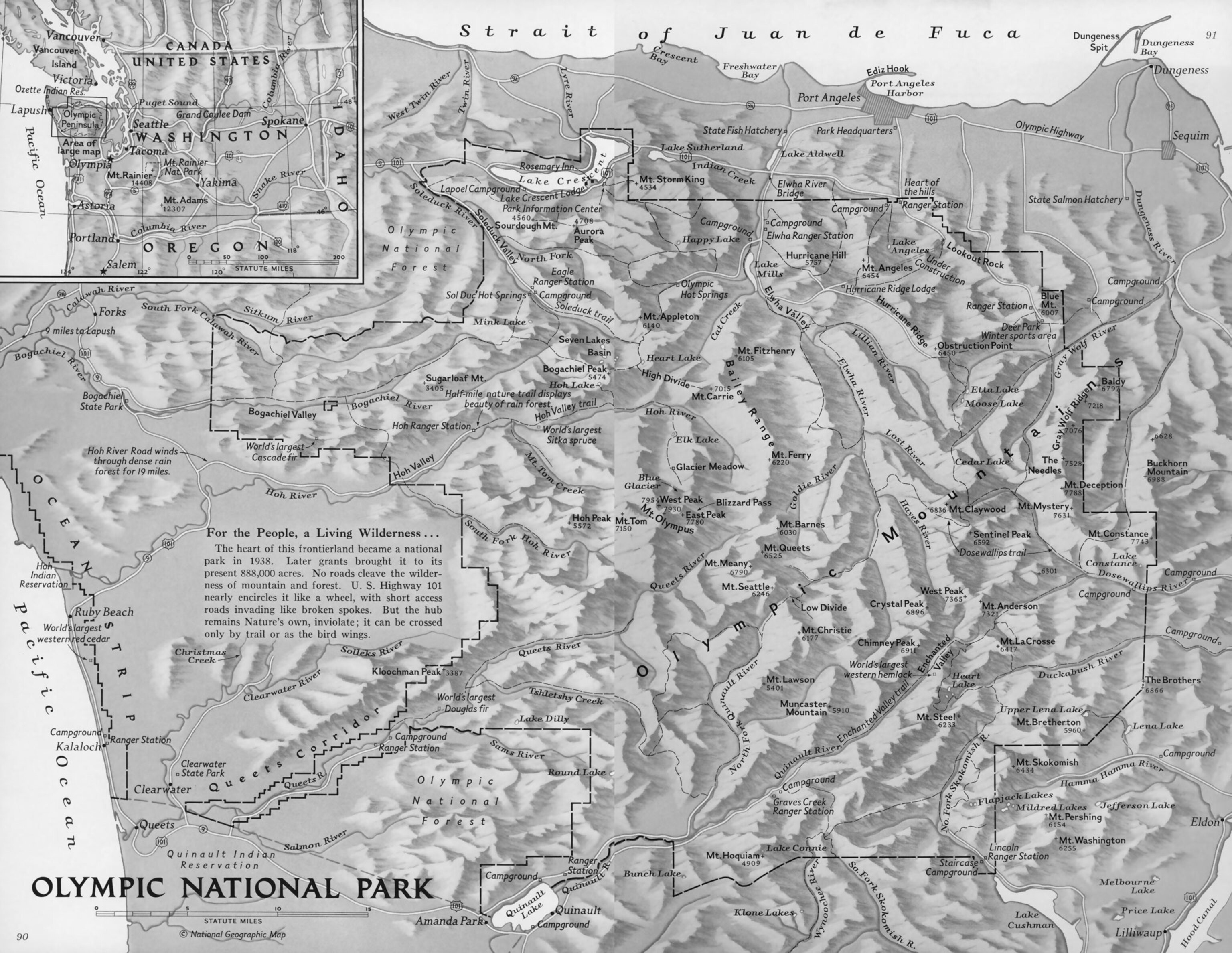 a map of Olympic National Park in the United States